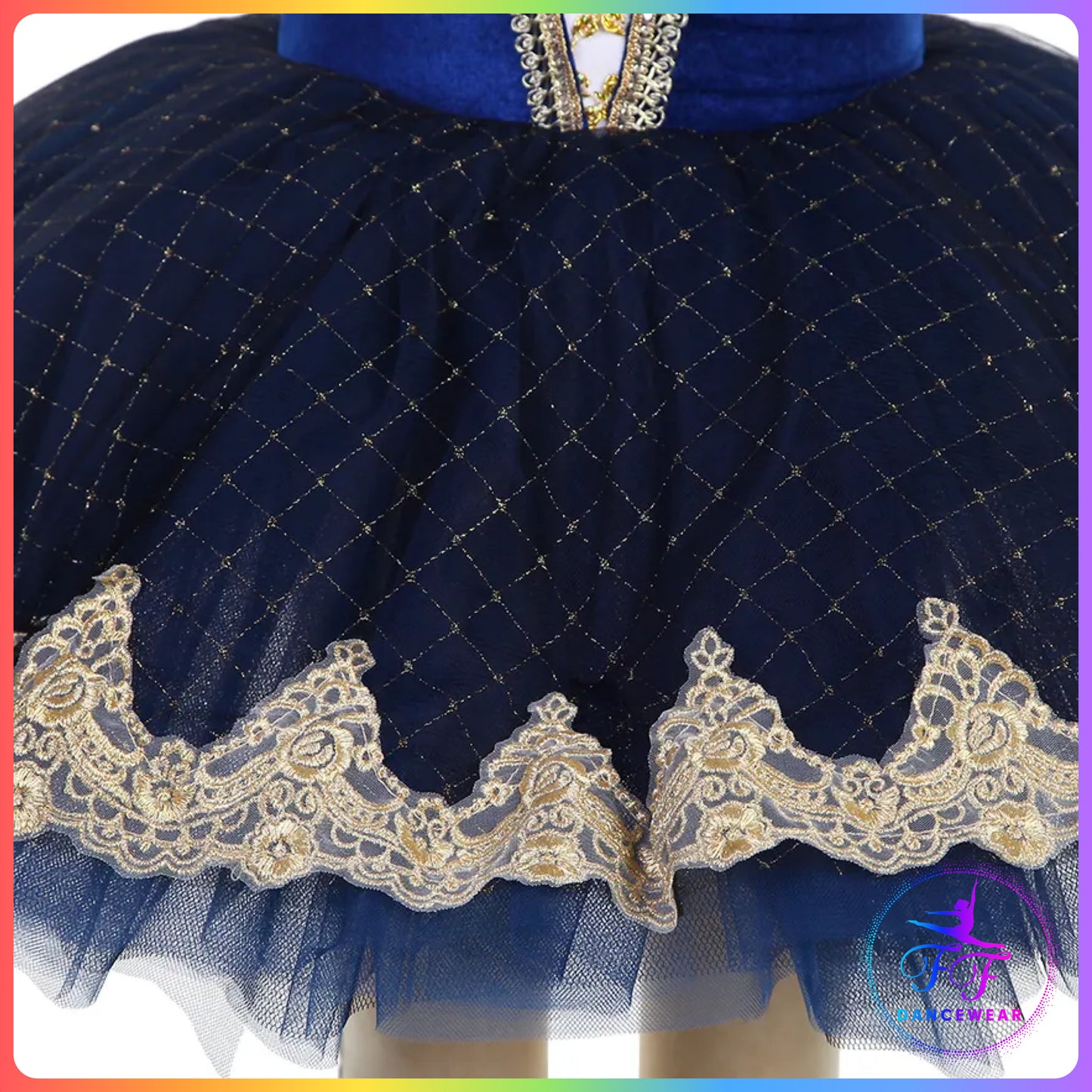 Blue Velvet Cold Shoulder Style Bell Ballet Tutu (Child & Adult Sizes)