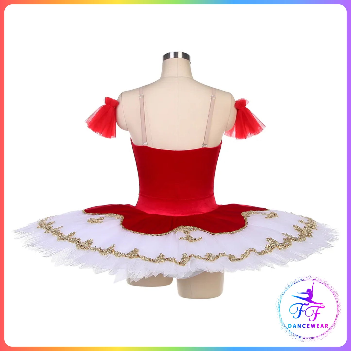 Red Velvet & Gold Professional Ballet Pancake Tutu (Child & Adult sizes)