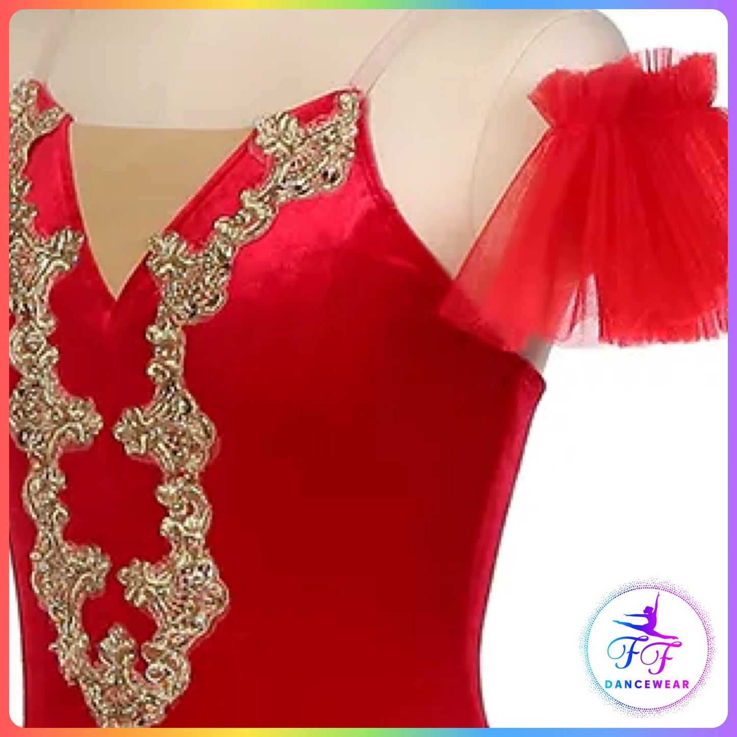 Red Velvet & Gold Professional Ballet Pancake Tutu (Child & Adult sizes)