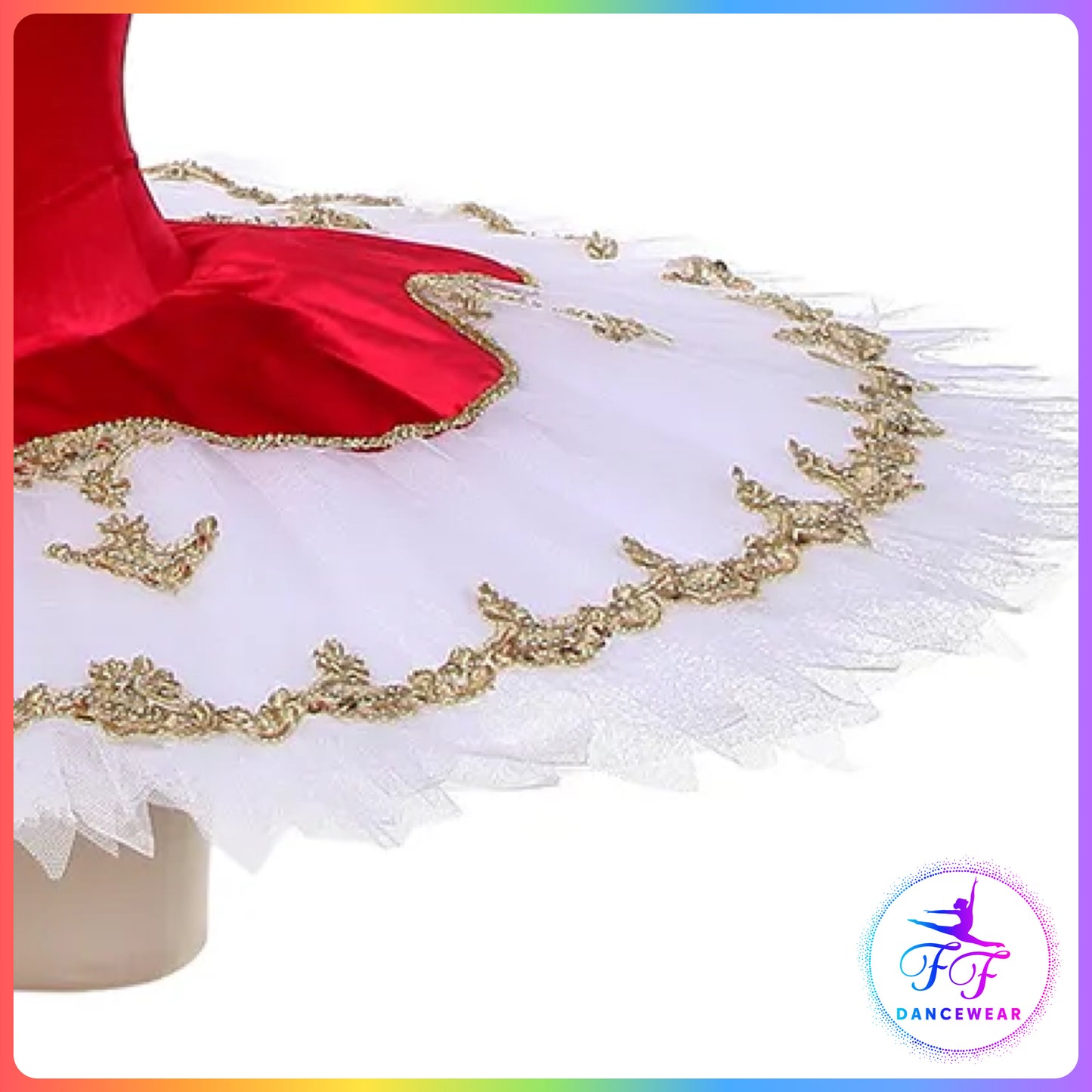 Red Velvet & Gold Professional Ballet Pancake Tutu (Child & Adult sizes)