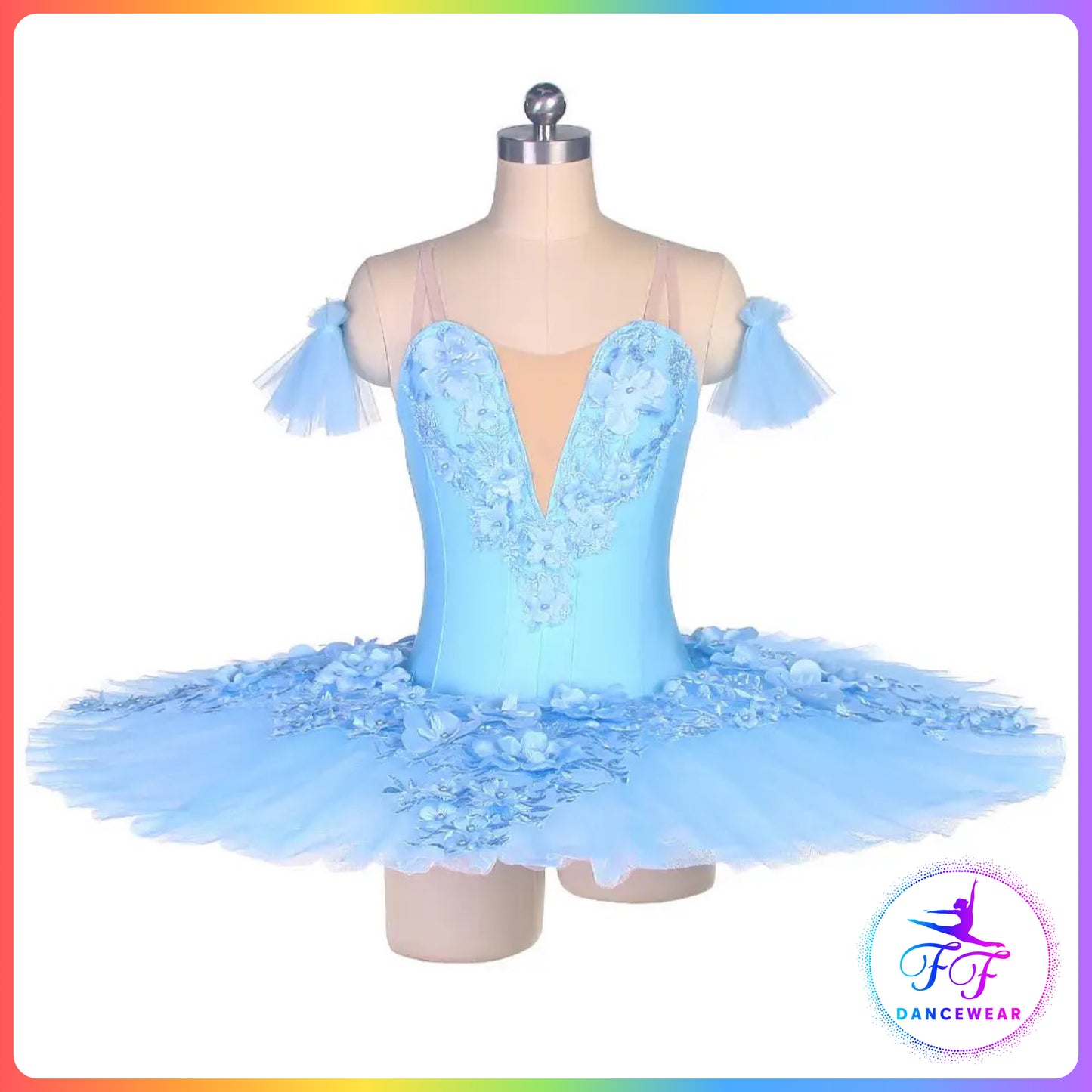 Floral Professional Ballet Pancake Tutu Blue / Pink / White (Child & Adult sizes)