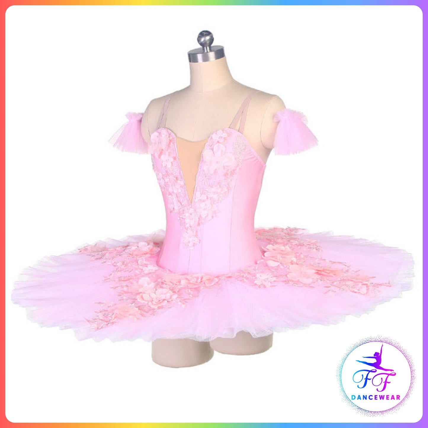 Floral Professional Ballet Pancake Tutu Blue / Pink / White (Child & Adult sizes)