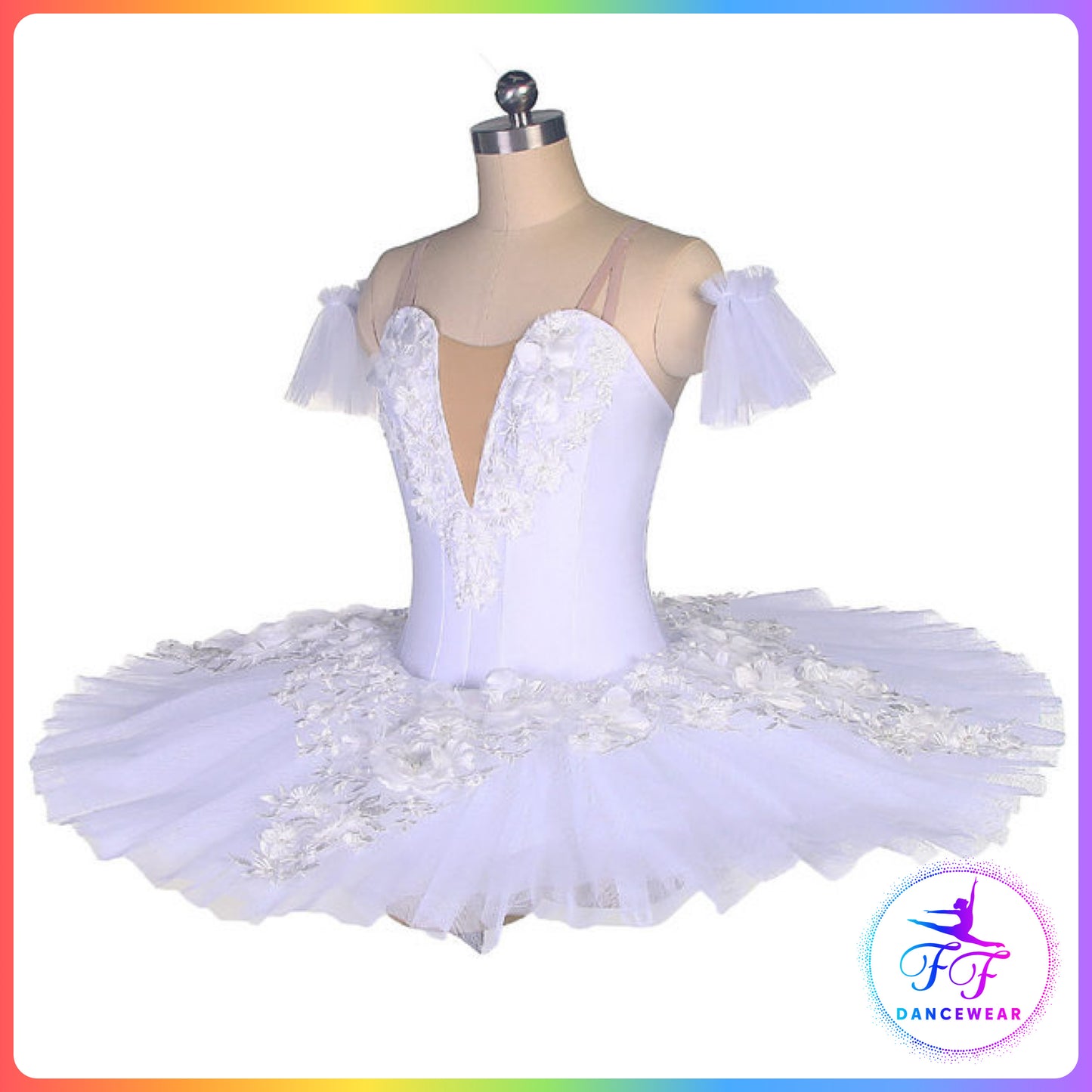 Floral Professional Ballet Pancake Tutu Blue / Pink / White (Child & Adult sizes)