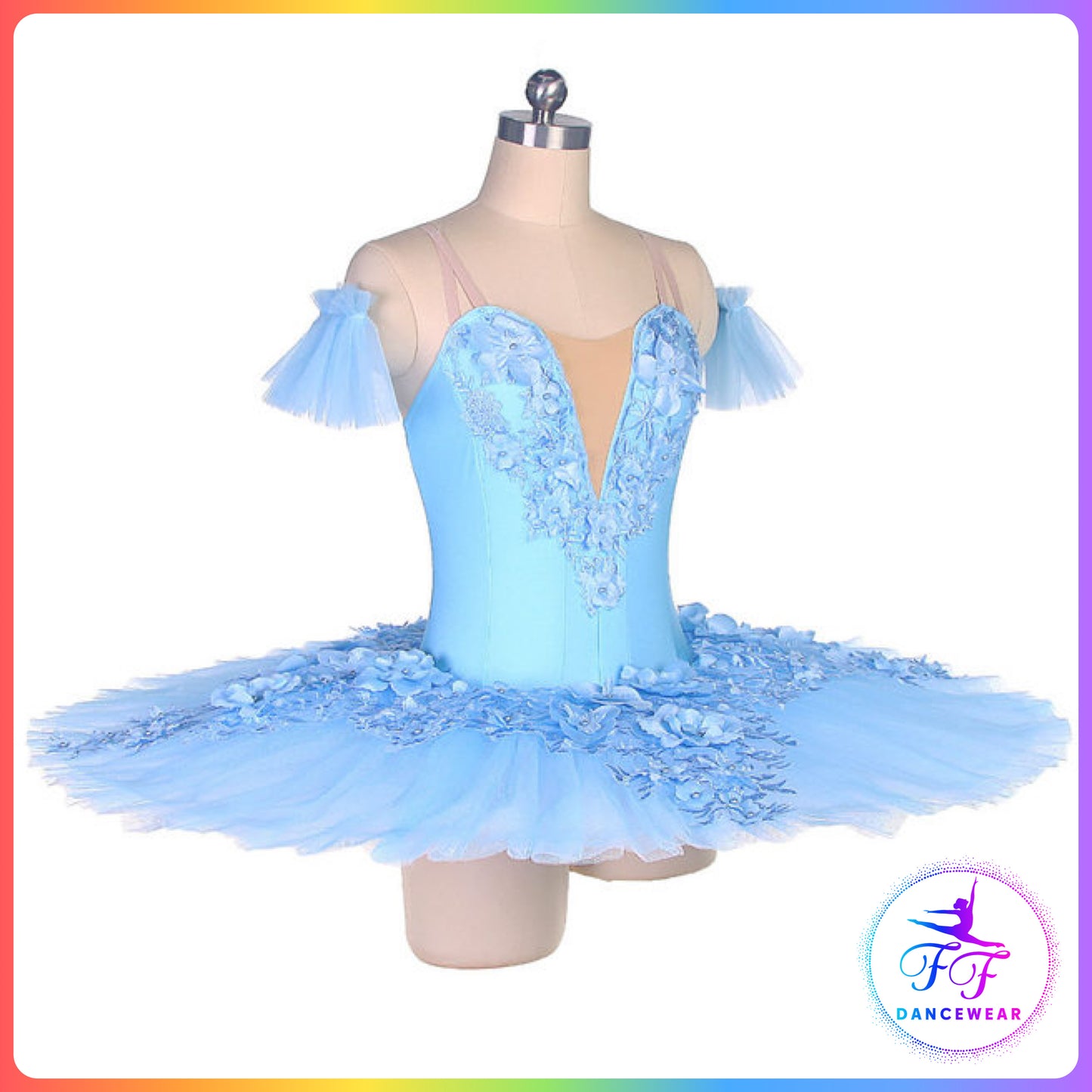 Floral Professional Ballet Pancake Tutu Blue / Pink / White (Child & Adult sizes)