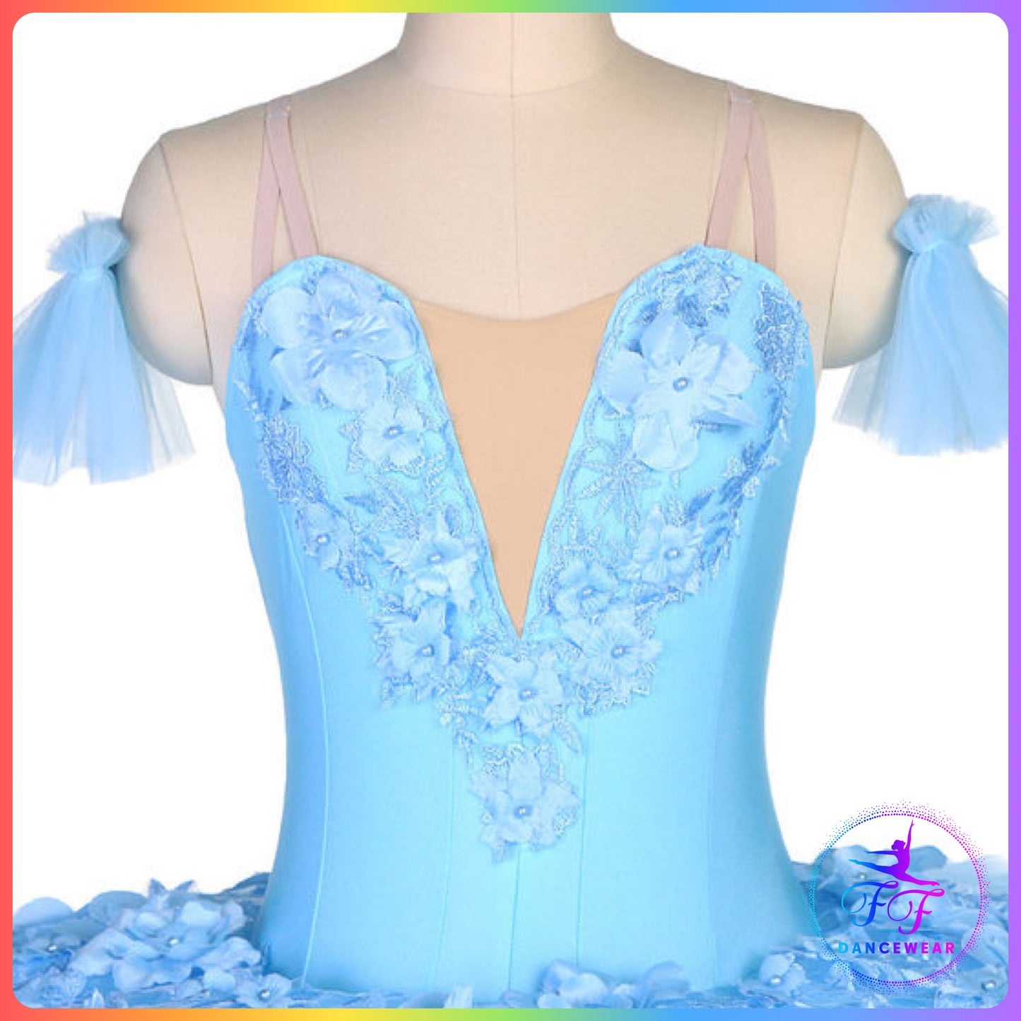 Floral Professional Ballet Pancake Tutu Blue / Pink / White (Child & Adult sizes)