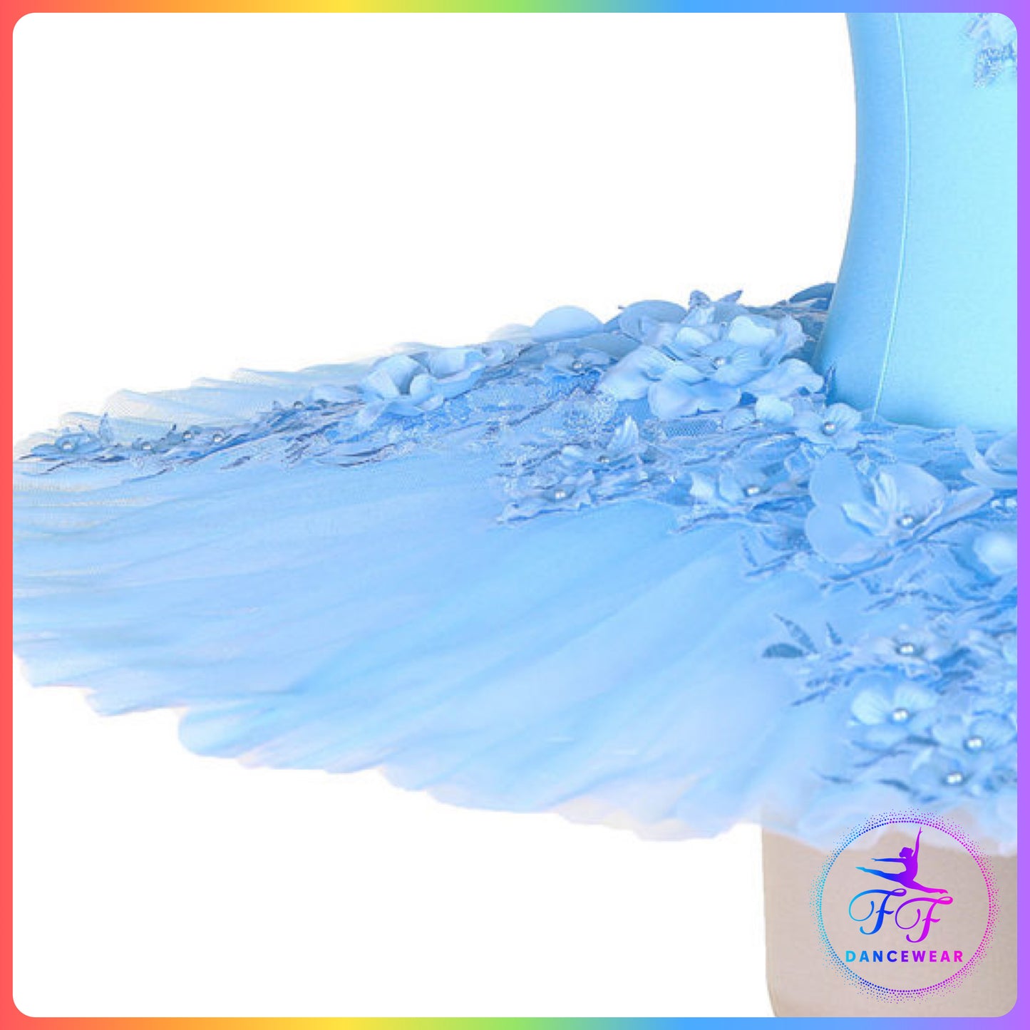 Floral Professional Ballet Pancake Tutu Blue / Pink / White (Child & Adult sizes)