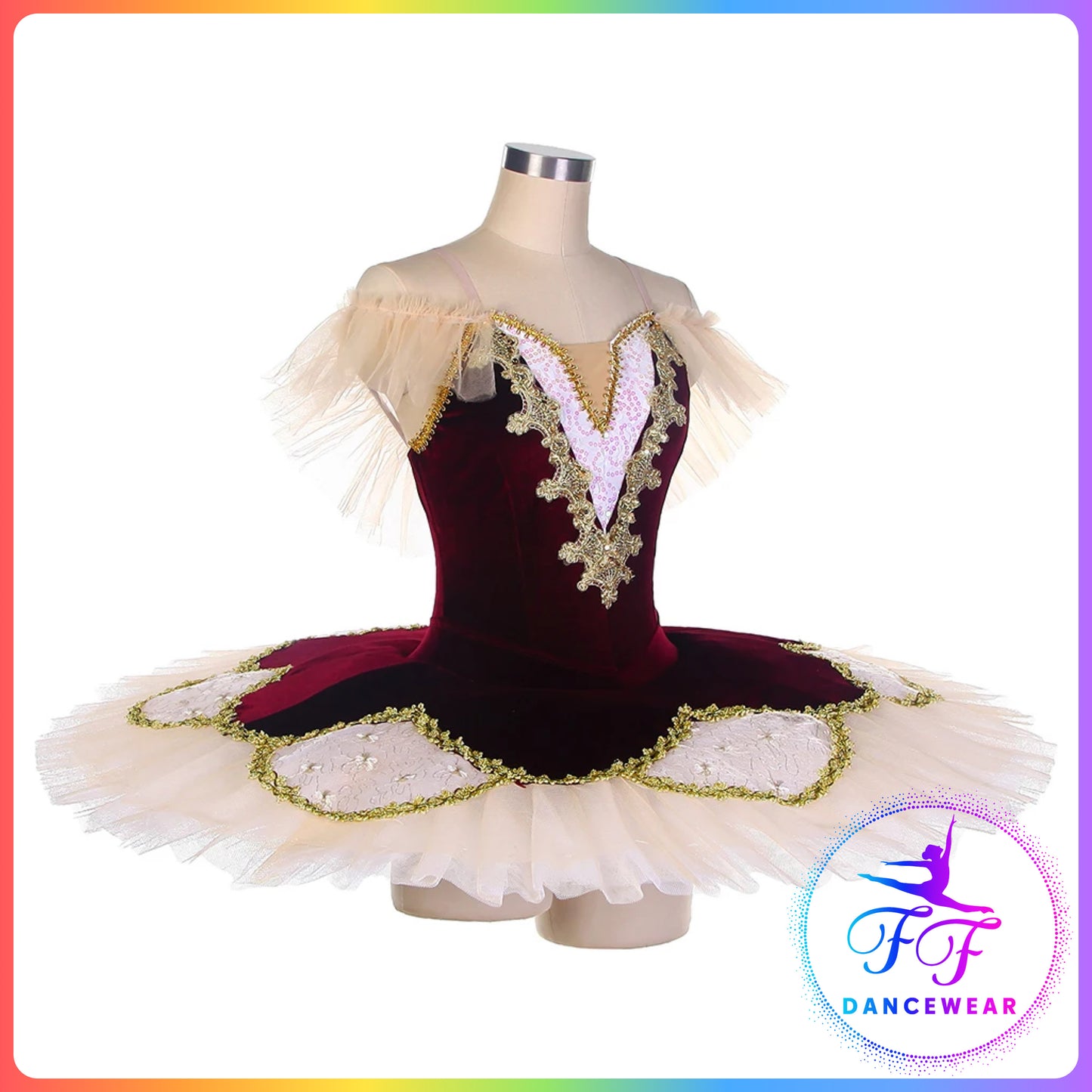 Burgundy Velvet Professional Ballet Pancake Tutu (Child & Adult sizes)