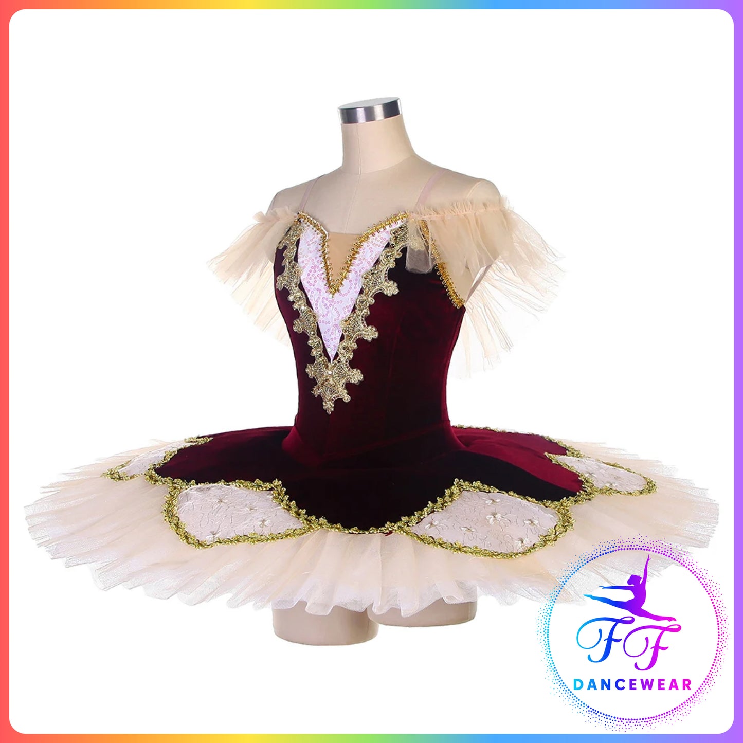 Burgundy Velvet Professional Ballet Pancake Tutu (Child & Adult sizes)