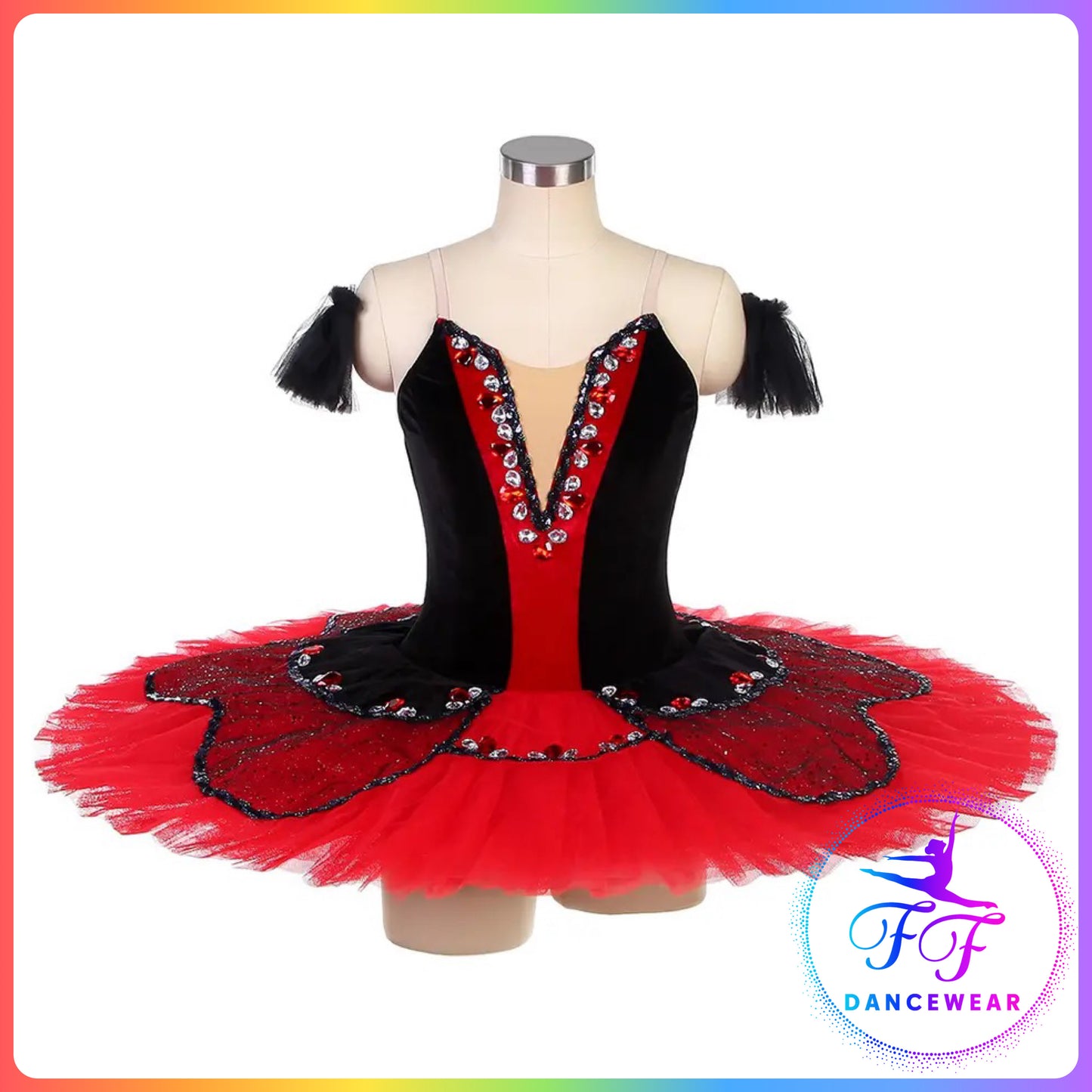 Black & Red Velvet Professional Ballet Pancake Tutu (Child & Adult sizes)