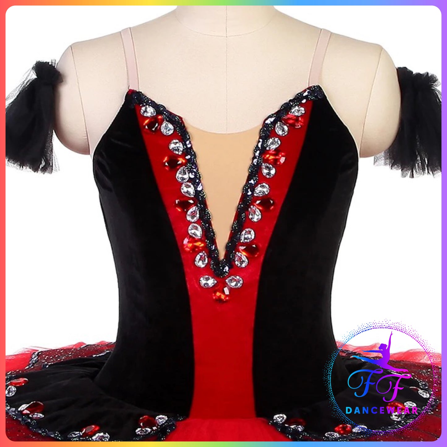 Black & Red Velvet Professional Ballet Pancake Tutu (Child & Adult sizes)