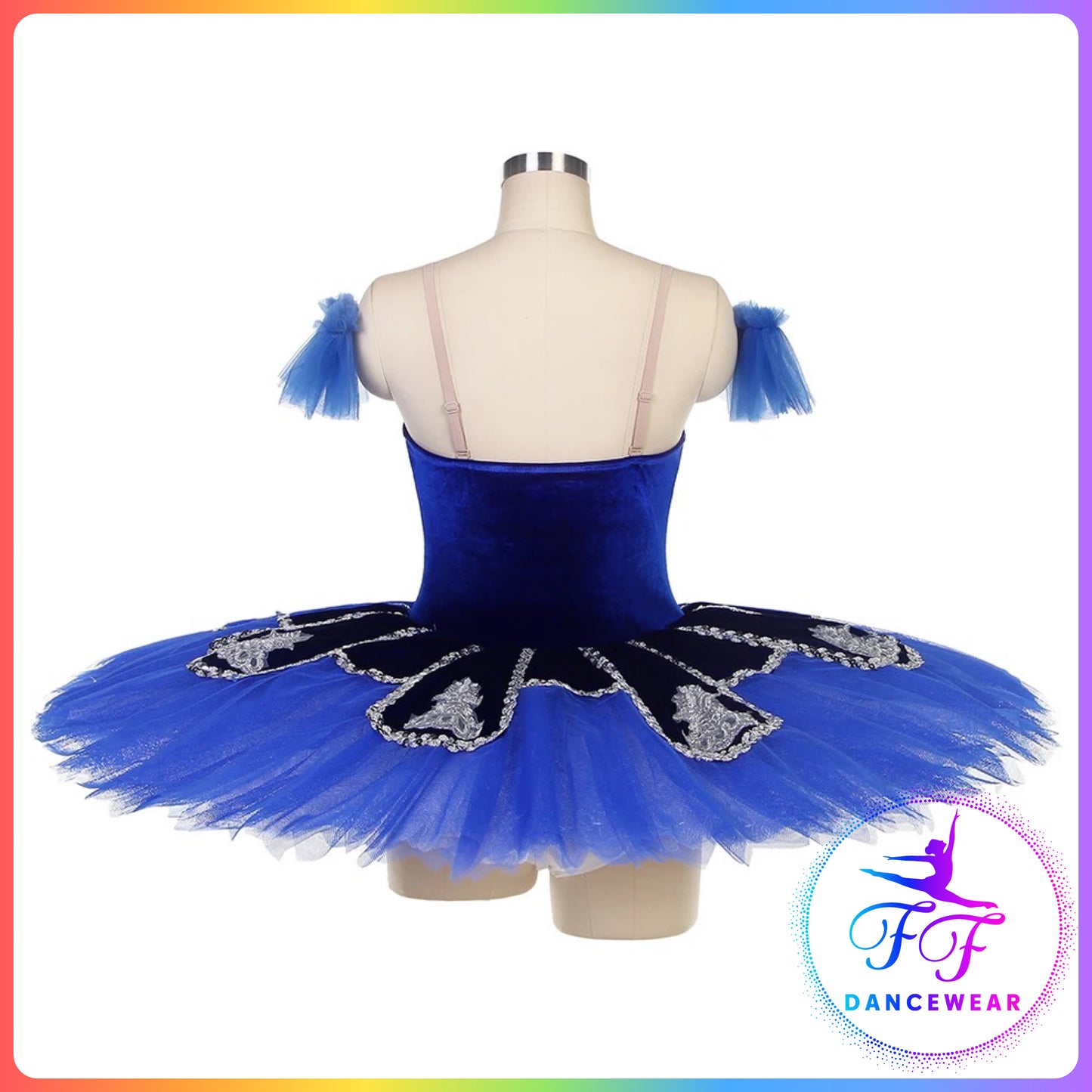 Dark Blue Velvet & Silver Professional Ballet Pancake Tutu (Child & Adult sizes)