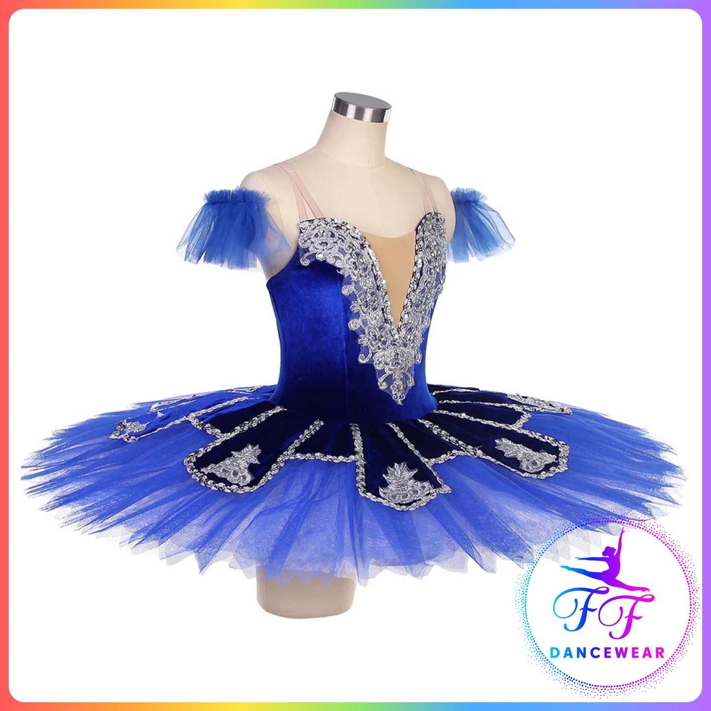Dark Blue Velvet & Silver Professional Ballet Pancake Tutu (Child & Adult sizes)