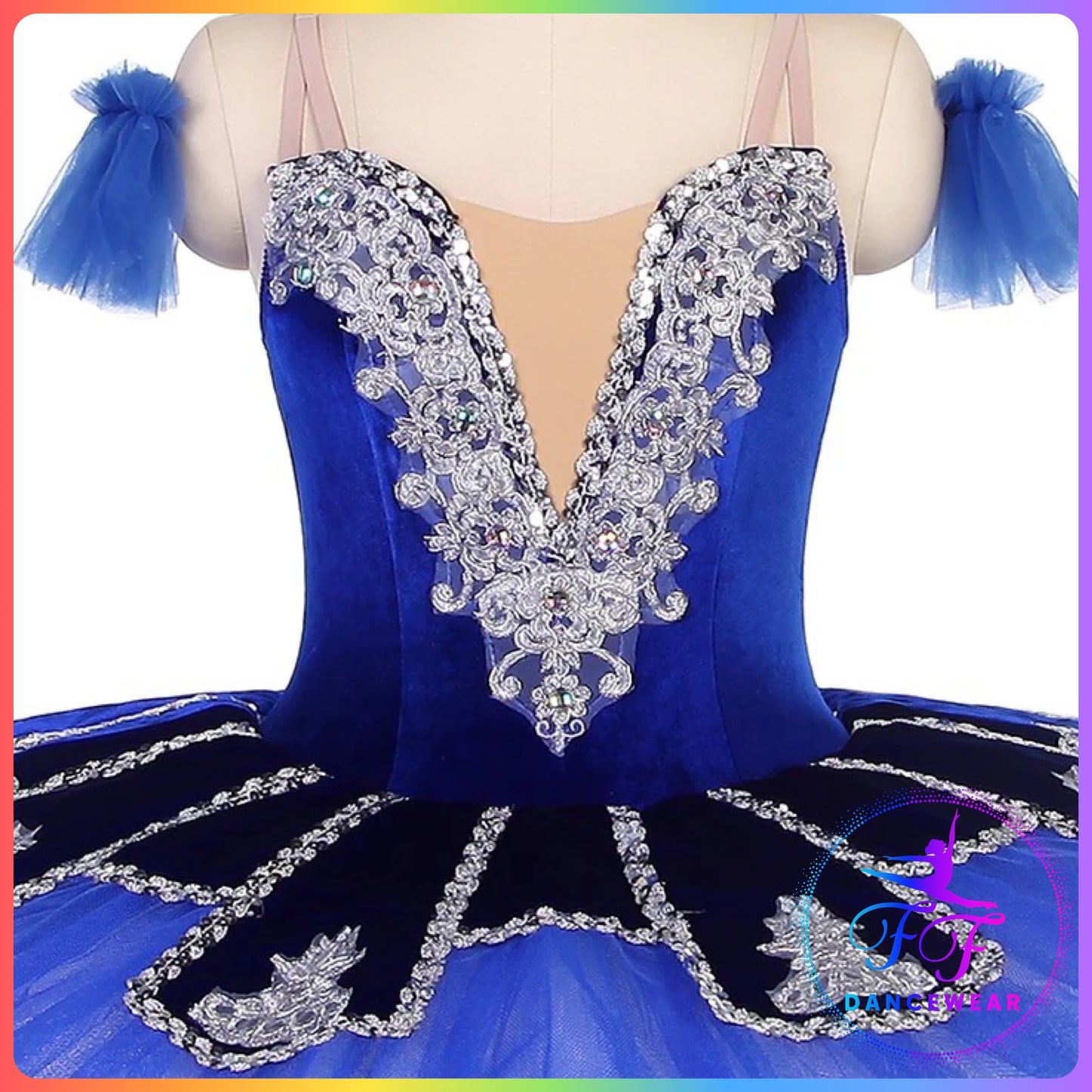 Dark Blue Velvet & Silver Professional Ballet Pancake Tutu (Child & Adult sizes)