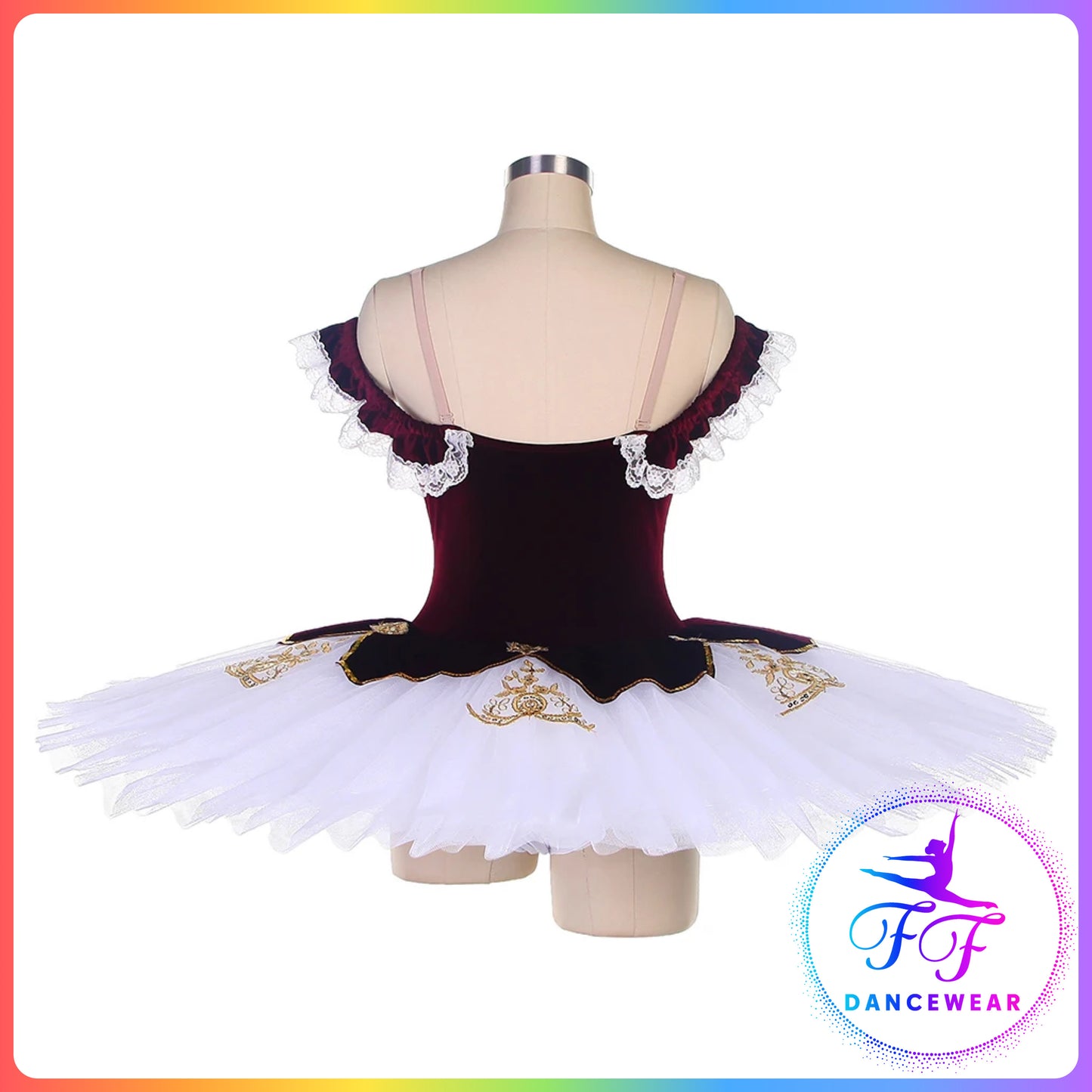 Burgundy Velvet Off the Shoulder Professional Ballet Pancake Tutu (Child & Adult sizes)