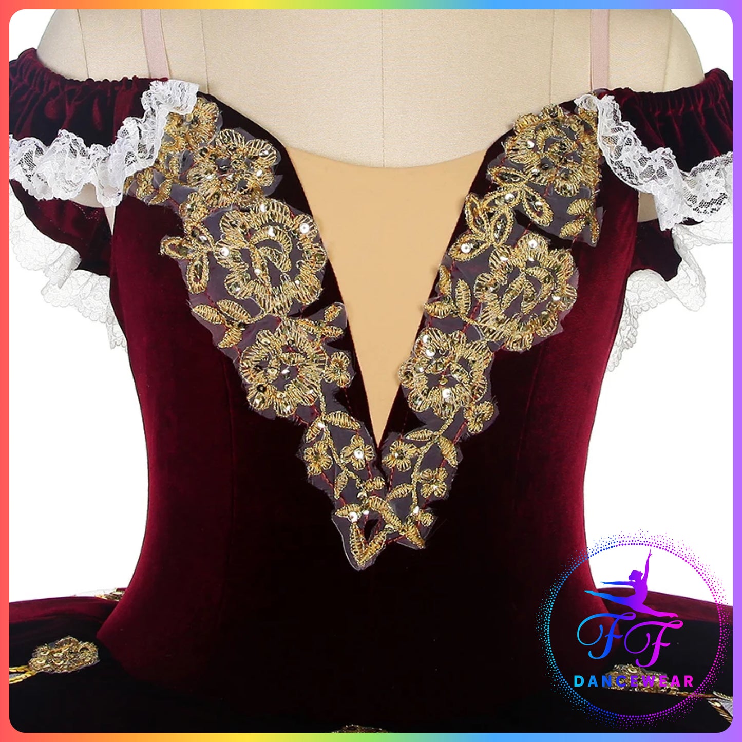 Burgundy Velvet Off the Shoulder Professional Ballet Pancake Tutu (Child & Adult sizes)