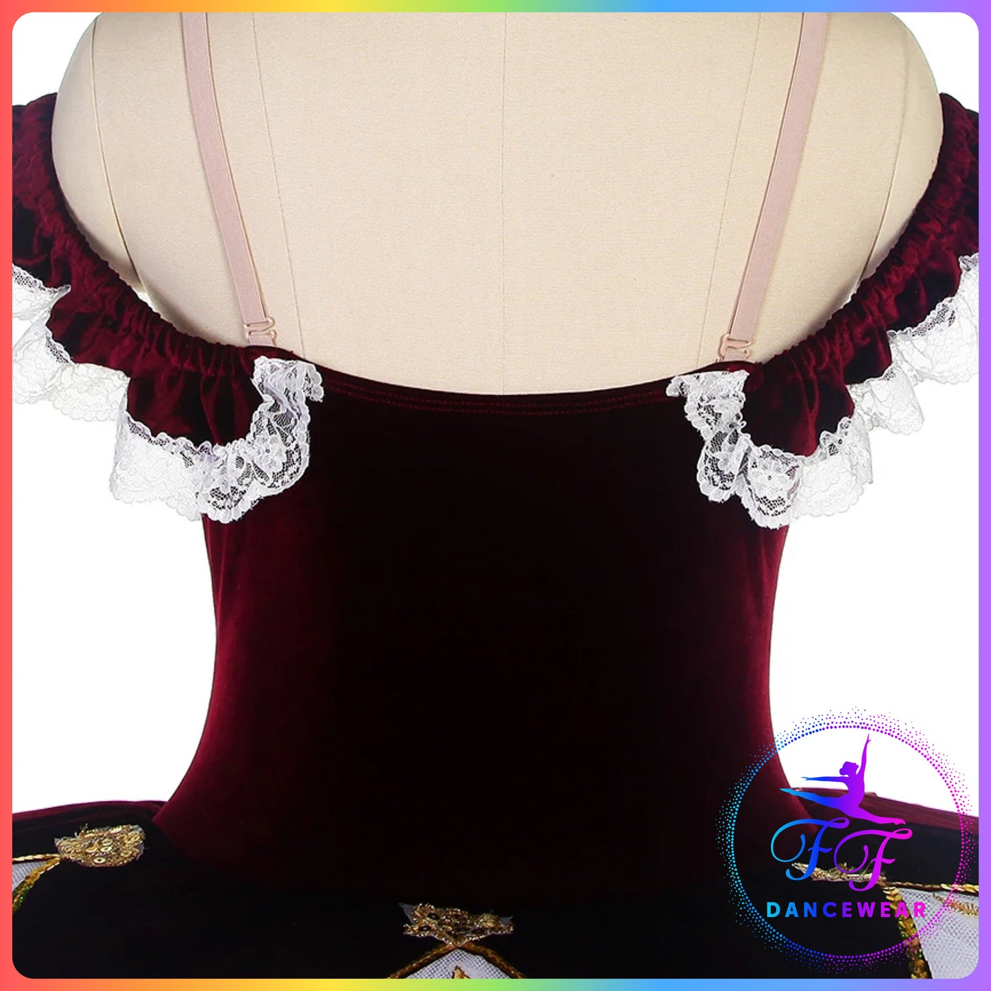 Burgundy Velvet Off the Shoulder Professional Ballet Pancake Tutu (Child & Adult sizes)