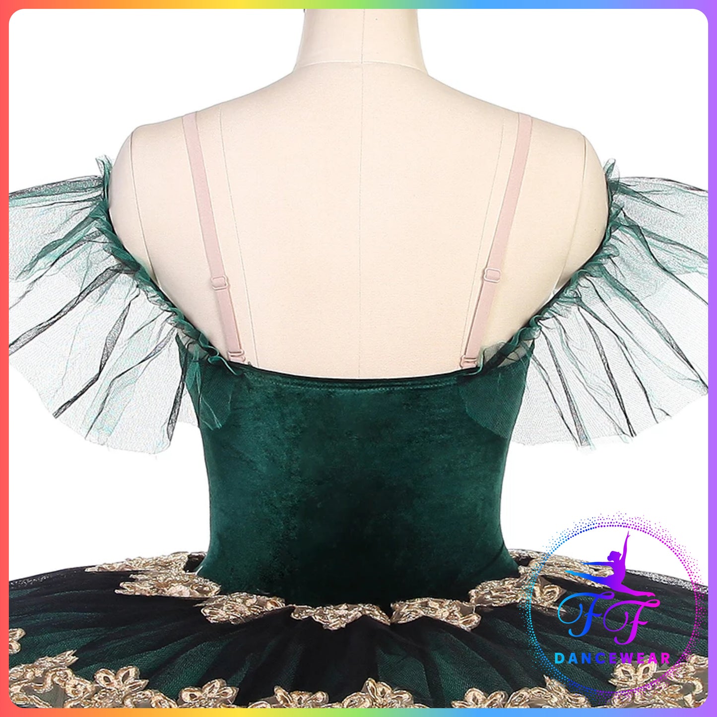 Green / Red Velvet Off the Shoulder Professional Ballet Pancake Tutu (Child & Adult sizes)