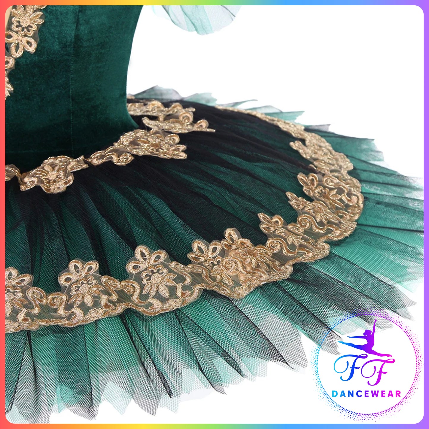 Green / Red Velvet Off the Shoulder Professional Ballet Pancake Tutu (Child & Adult sizes)