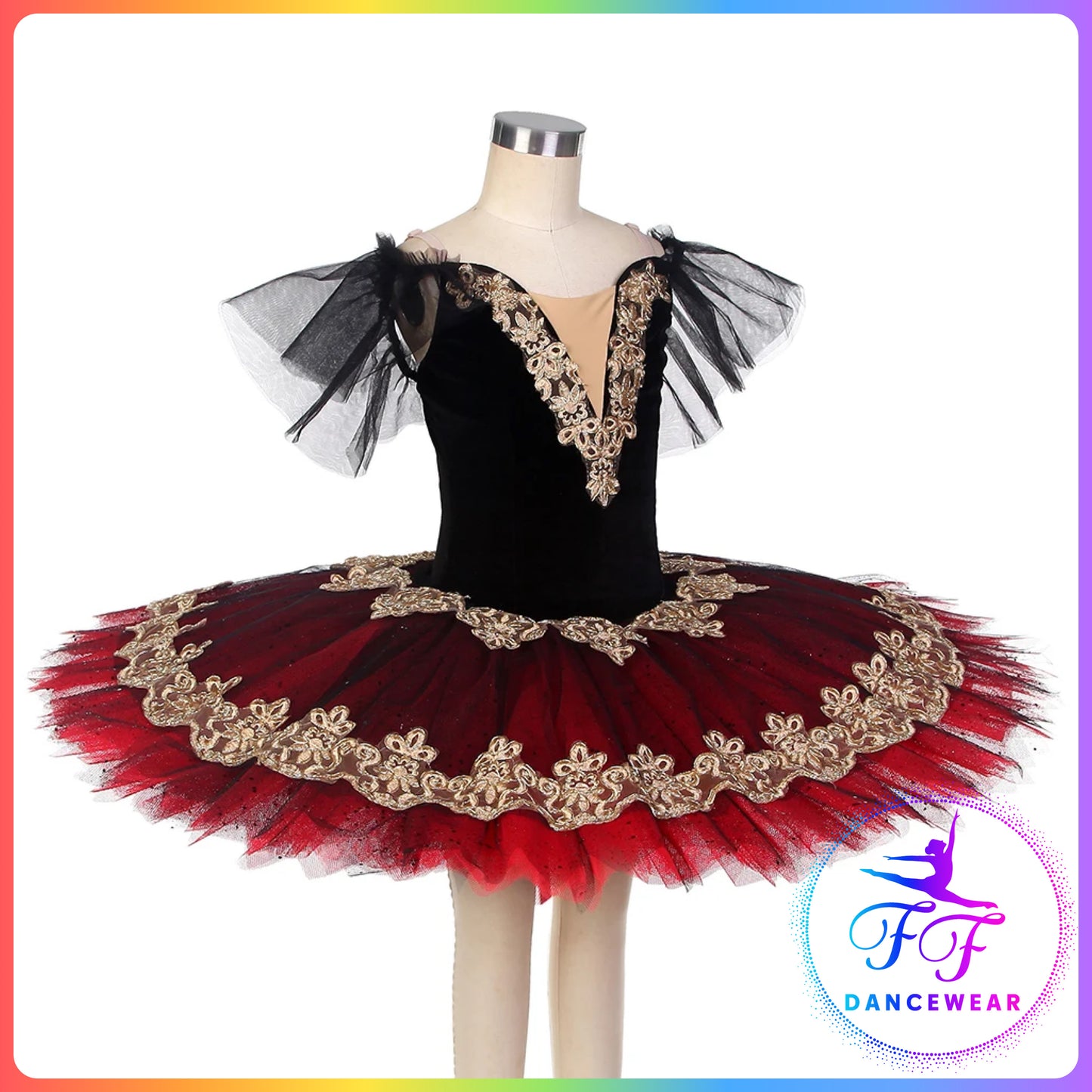 Green / Red Velvet Off the Shoulder Professional Ballet Pancake Tutu (Child & Adult sizes)