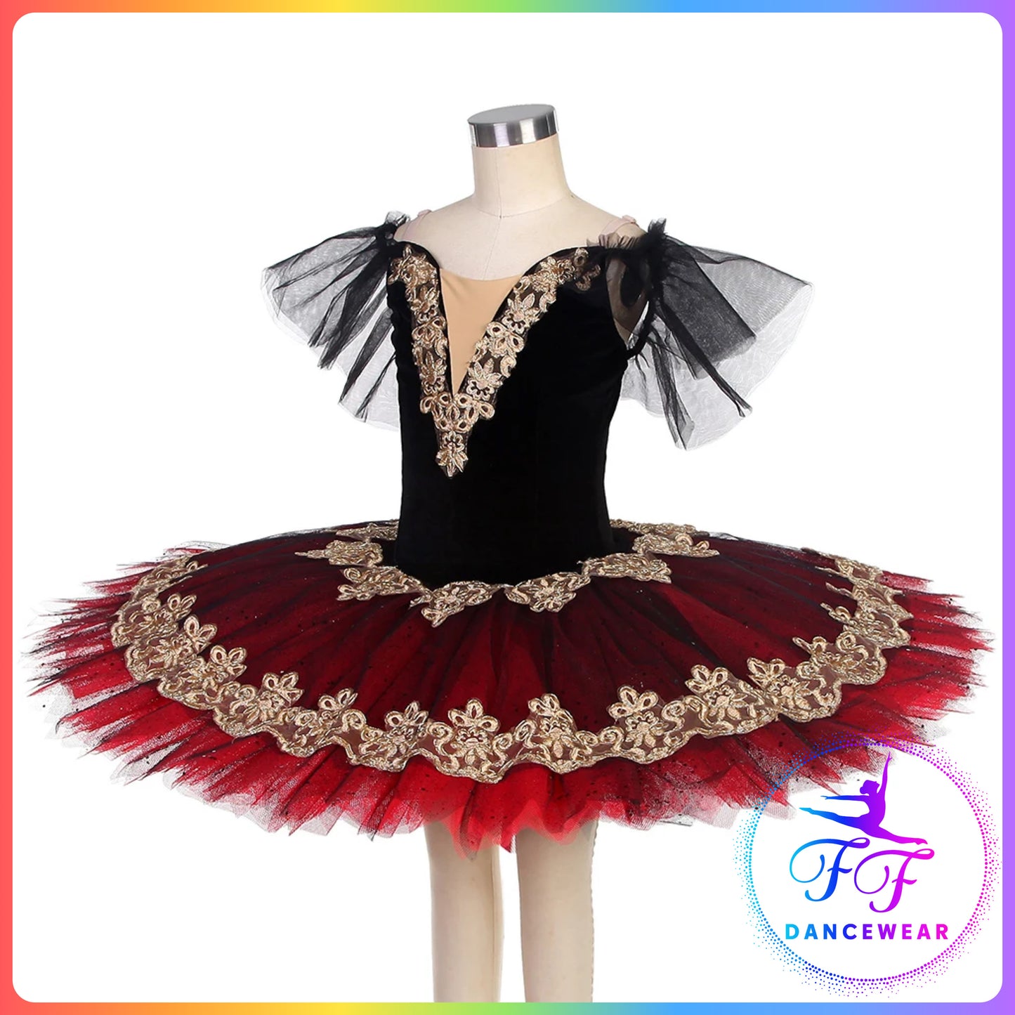 Green / Red Velvet Off the Shoulder Professional Ballet Pancake Tutu (Child & Adult sizes)