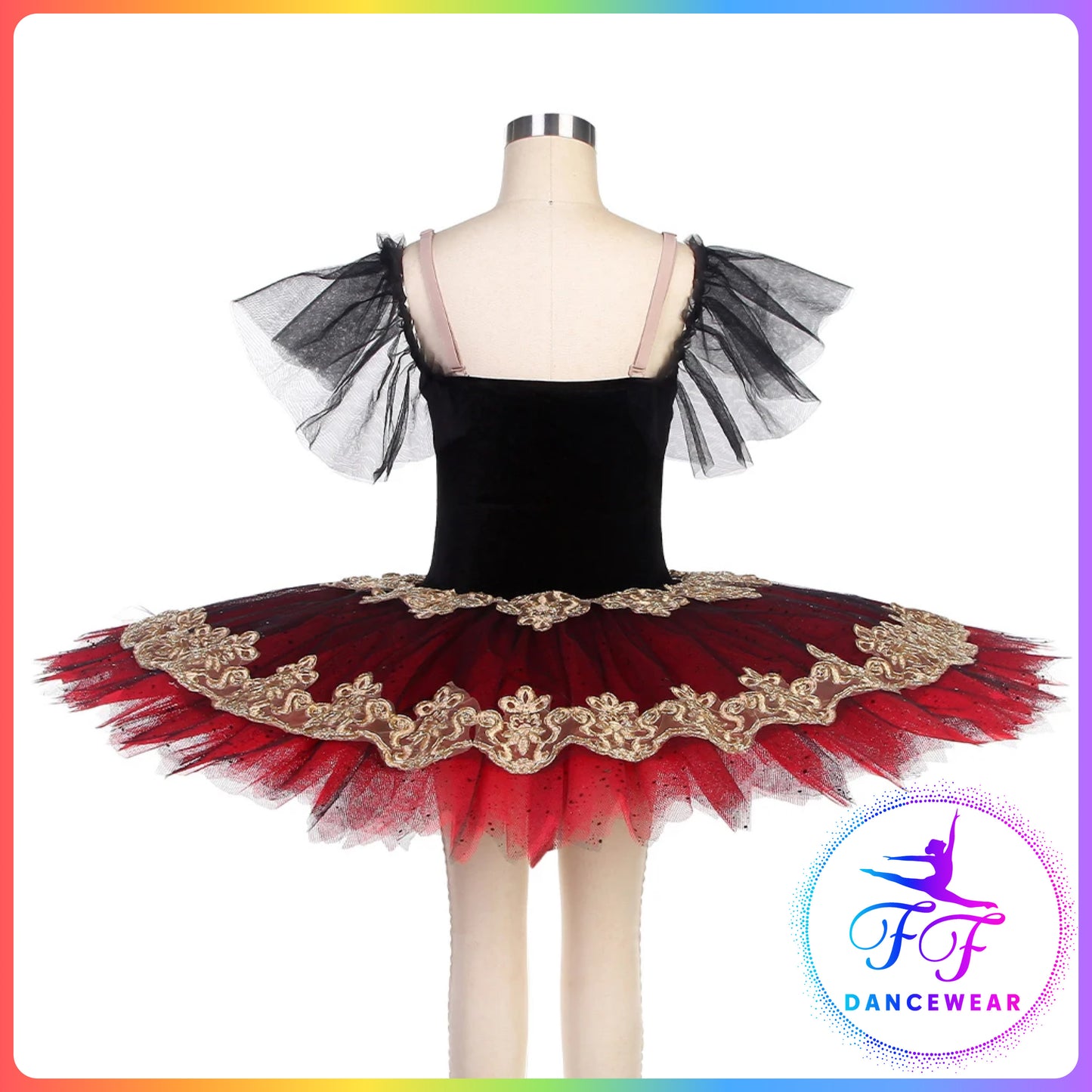 Green / Red Velvet Off the Shoulder Professional Ballet Pancake Tutu (Child & Adult sizes)