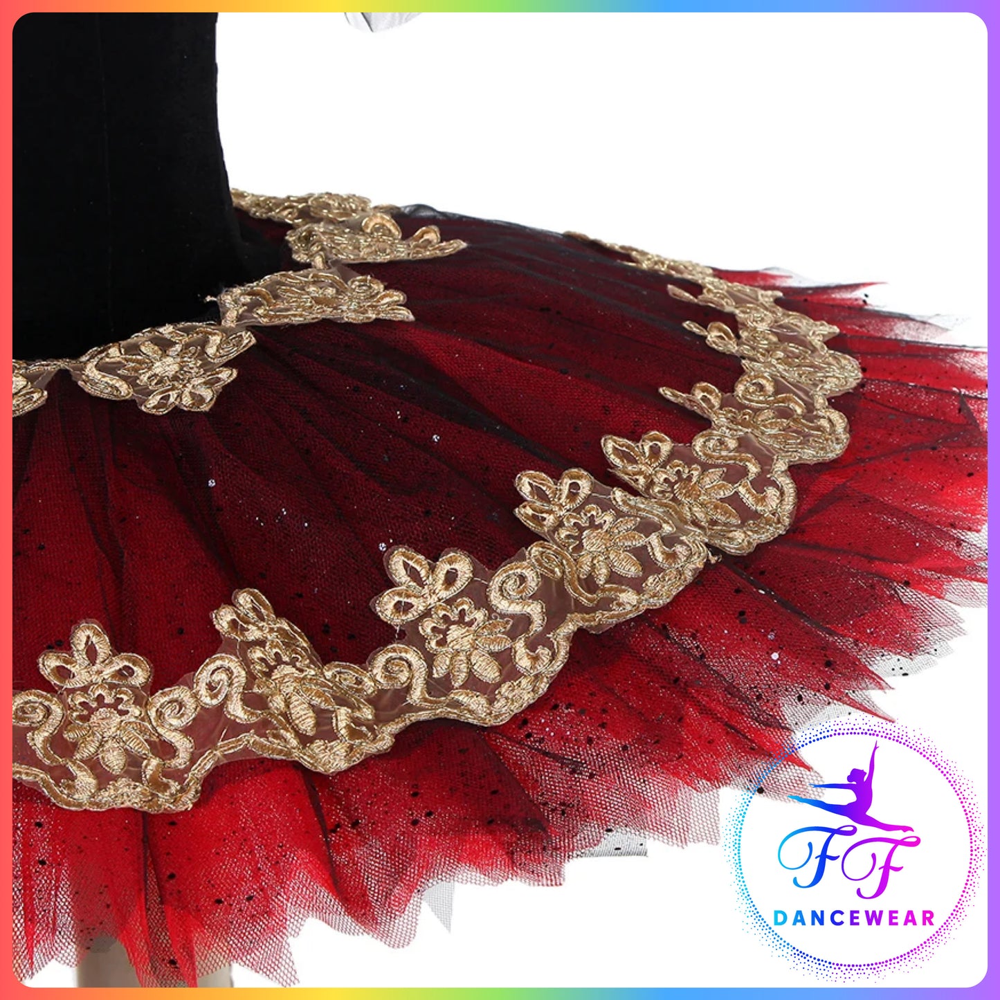 Green / Red Velvet Off the Shoulder Professional Ballet Pancake Tutu (Child & Adult sizes)