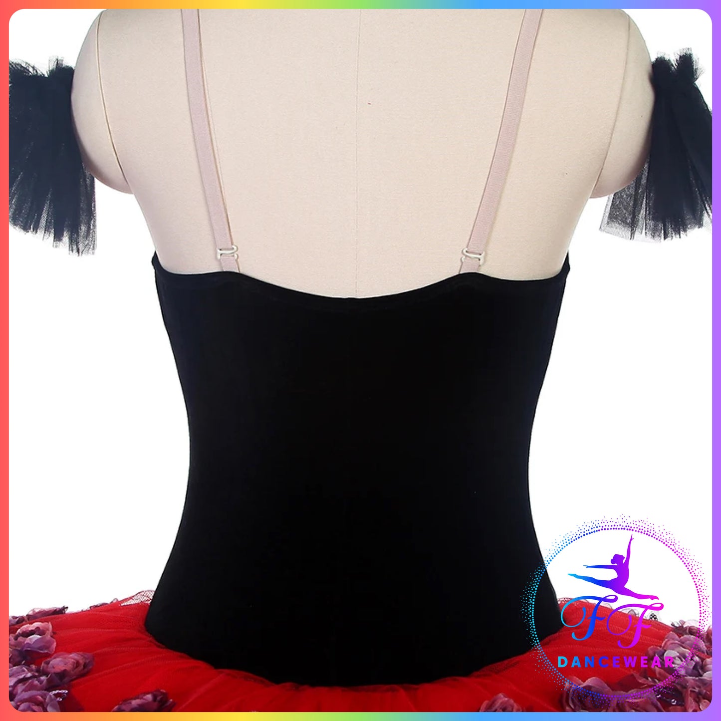 Black & Red Velvet Floral Professional Ballet Pancake Tutu (Child & Adult sizes)