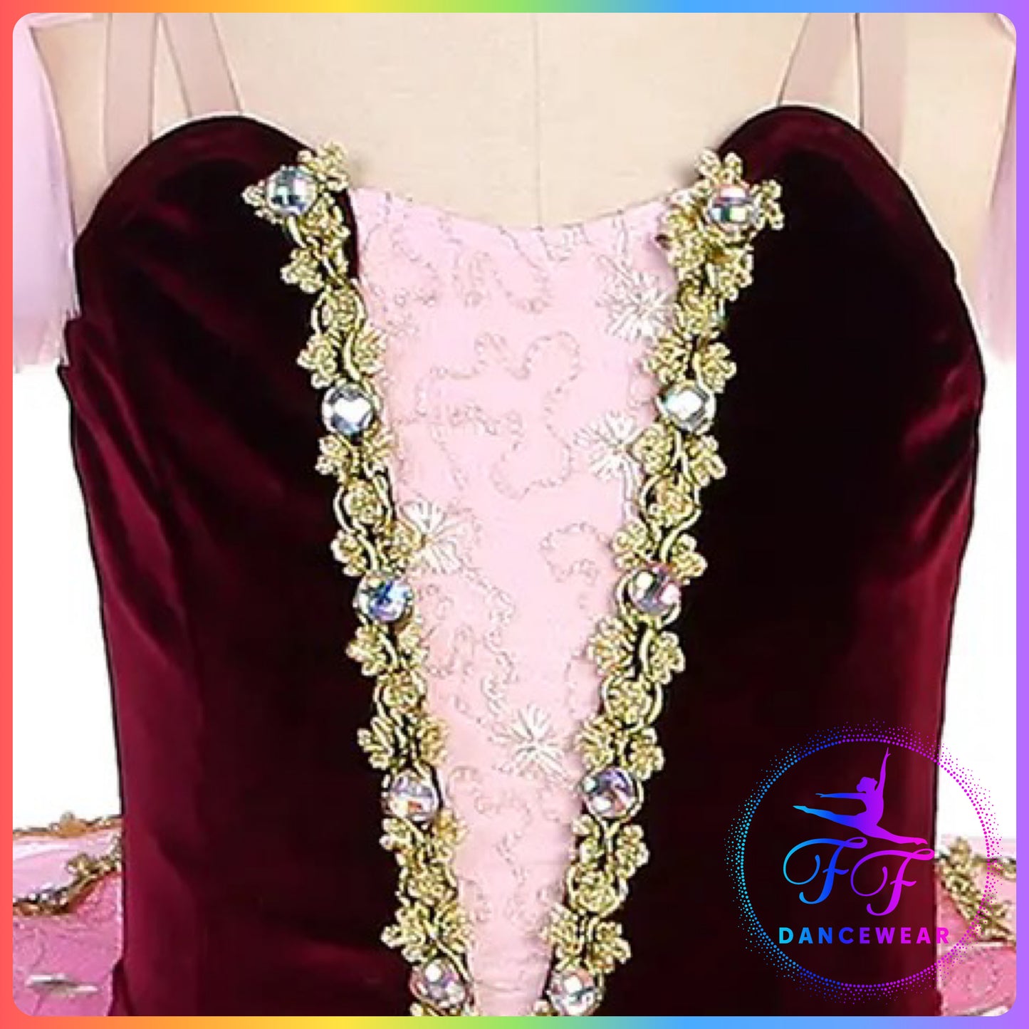 Burgundy & Pink Velvet Professional Ballet Pancake Tutu (Child & Adult sizes)