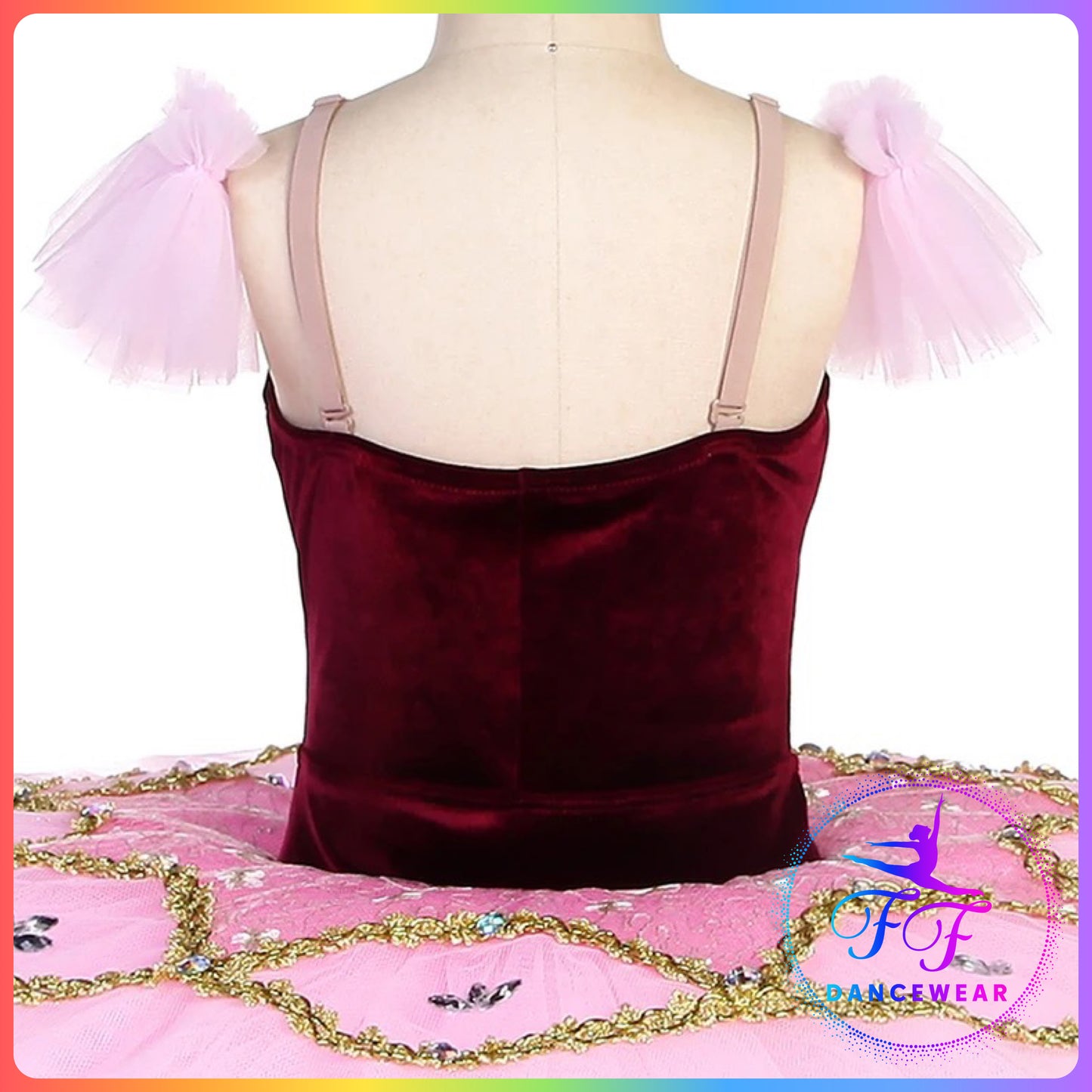 Burgundy & Pink Velvet Professional Ballet Pancake Tutu (Child & Adult sizes)