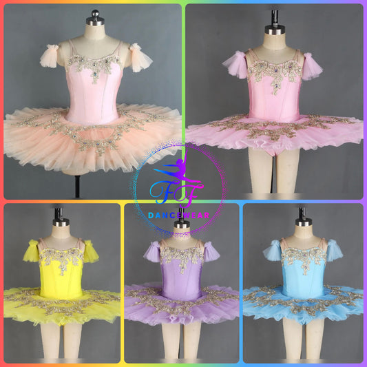 Stretch Professional Ballet Pancake Tutu Pink / Peach / Lilac / Yellow / Blue (Child & Adult sizes)