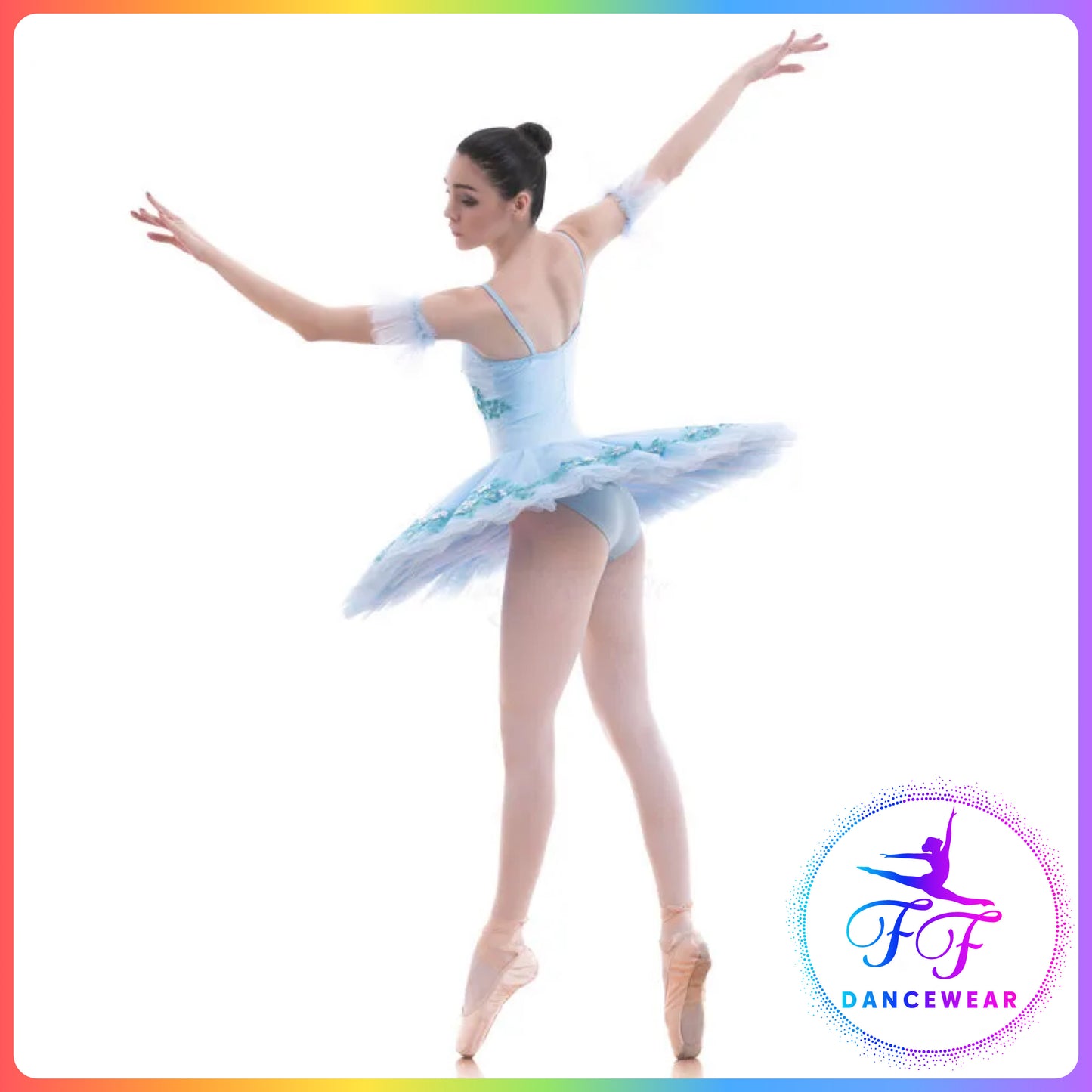 Blue Sequin Floral Stretch Professional Ballet Pancake Tutu (Child & Adult sizes)