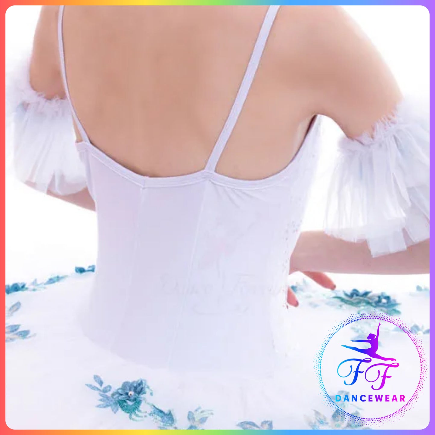 White Sequin Floral Stretch Professional Ballet Pancake Tutu (Child & Adult sizes)