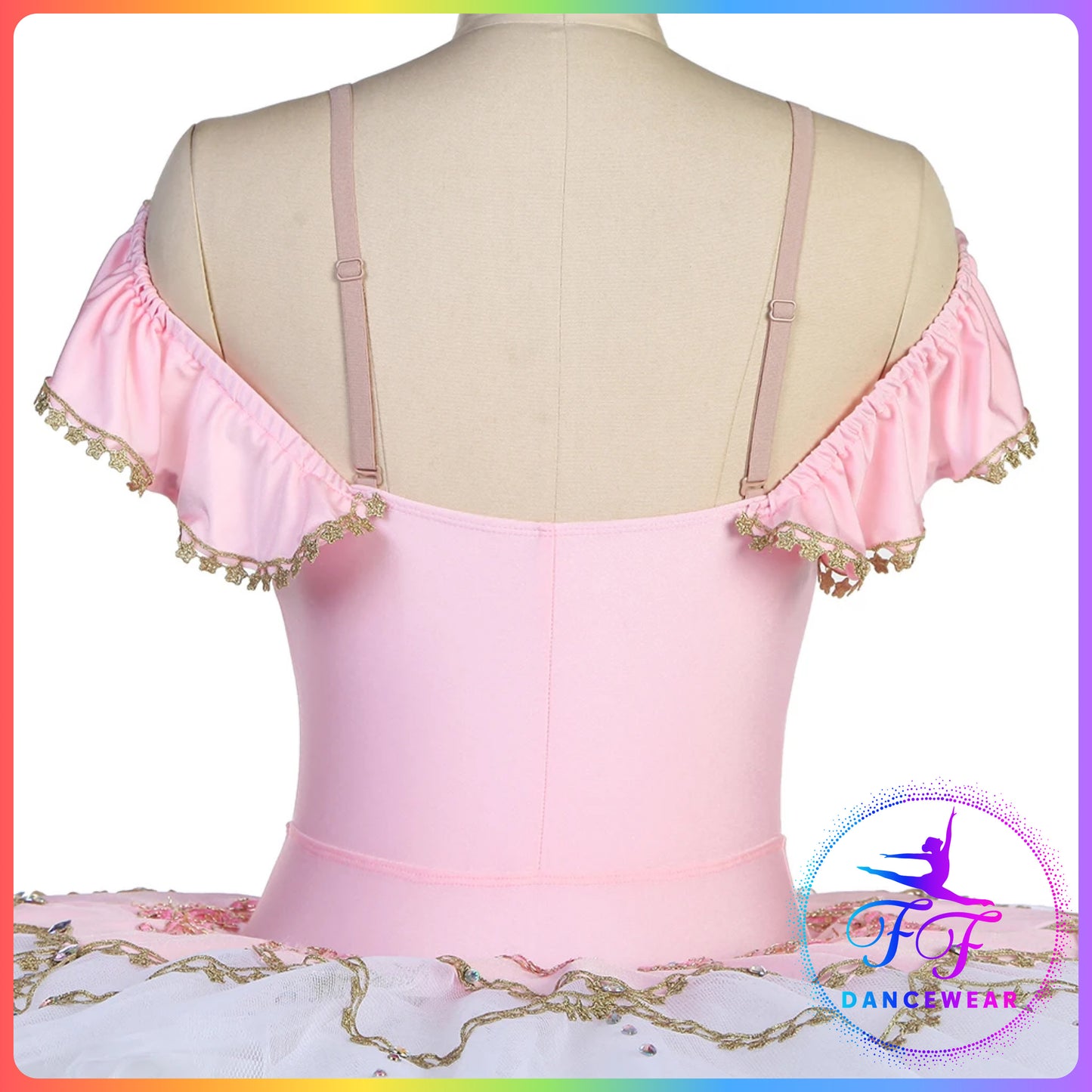 Off Shoulder Pink Stretch Professional Ballet Pancake Tutu (Child & Adult sizes)