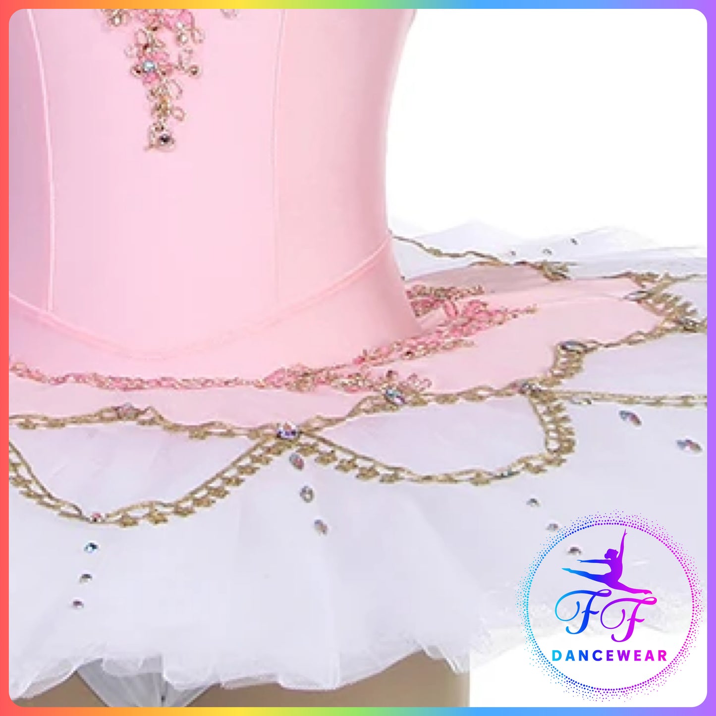 Off Shoulder Pink Stretch Professional Ballet Pancake Tutu (Child & Adult sizes)