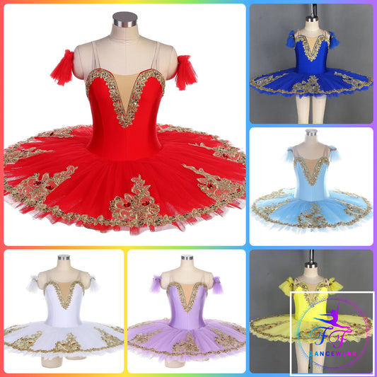 Red / Blue / Lilac / Yellow / White Stretch Professional Ballet Pancake Tutu (Child & Adult sizes)