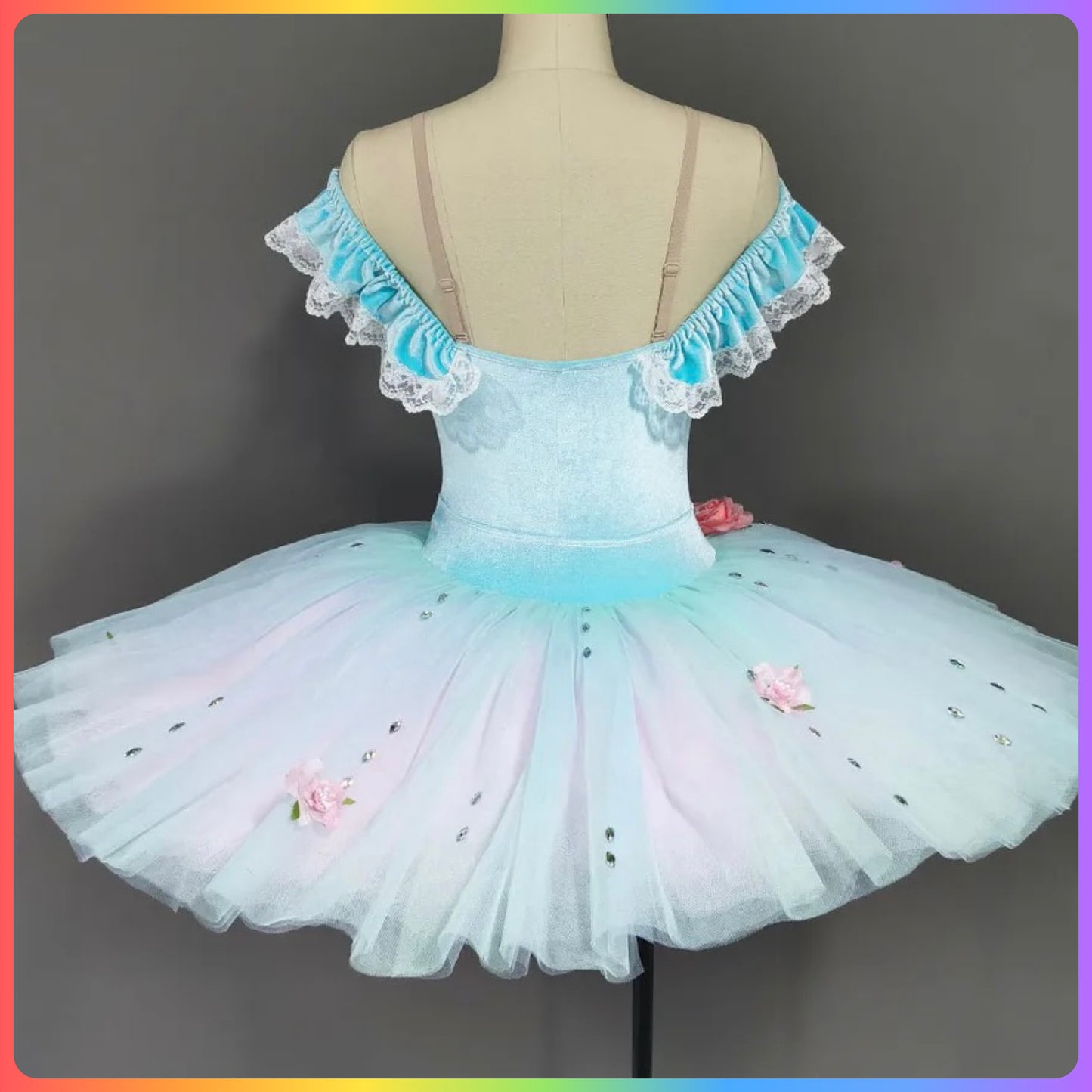 Aqua Velvet Off the Shoulder Professional Ballet Pancake Tutu (Child & Adult Sizes)