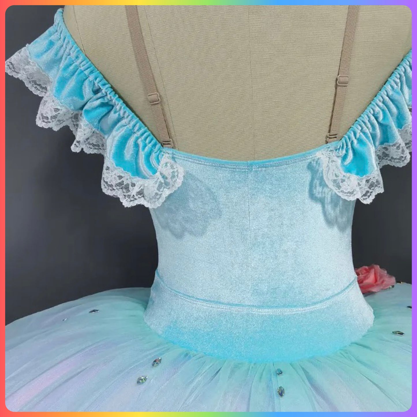 Aqua Velvet Off the Shoulder Professional Ballet Pancake Tutu (Child & Adult Sizes)