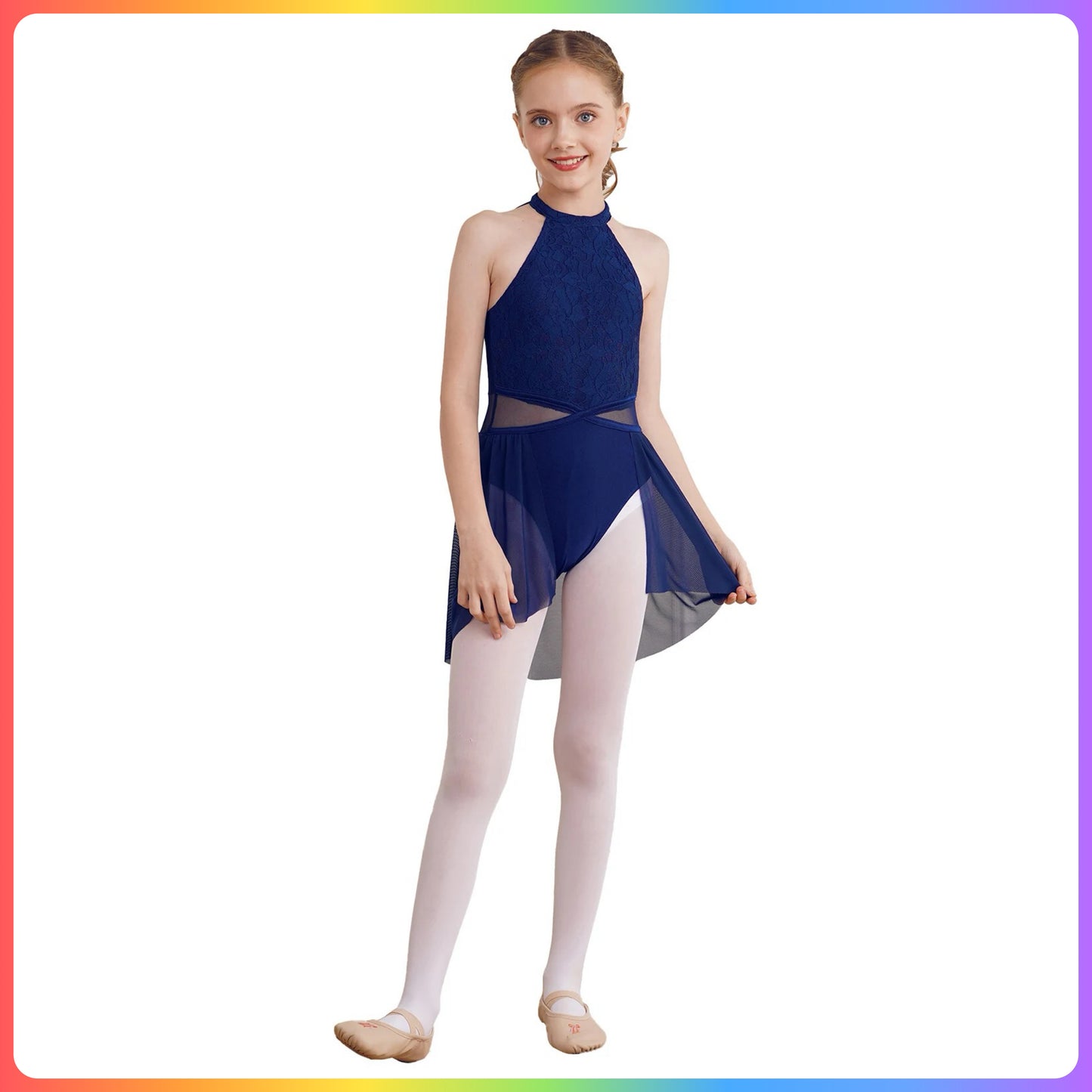 Girls Sleeveless Lace Lyrical / Contemporary Skirted Leotard