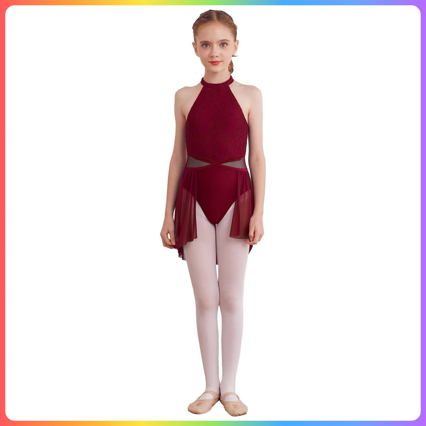 Girls Sleeveless Lace Lyrical / Contemporary Skirted Leotard
