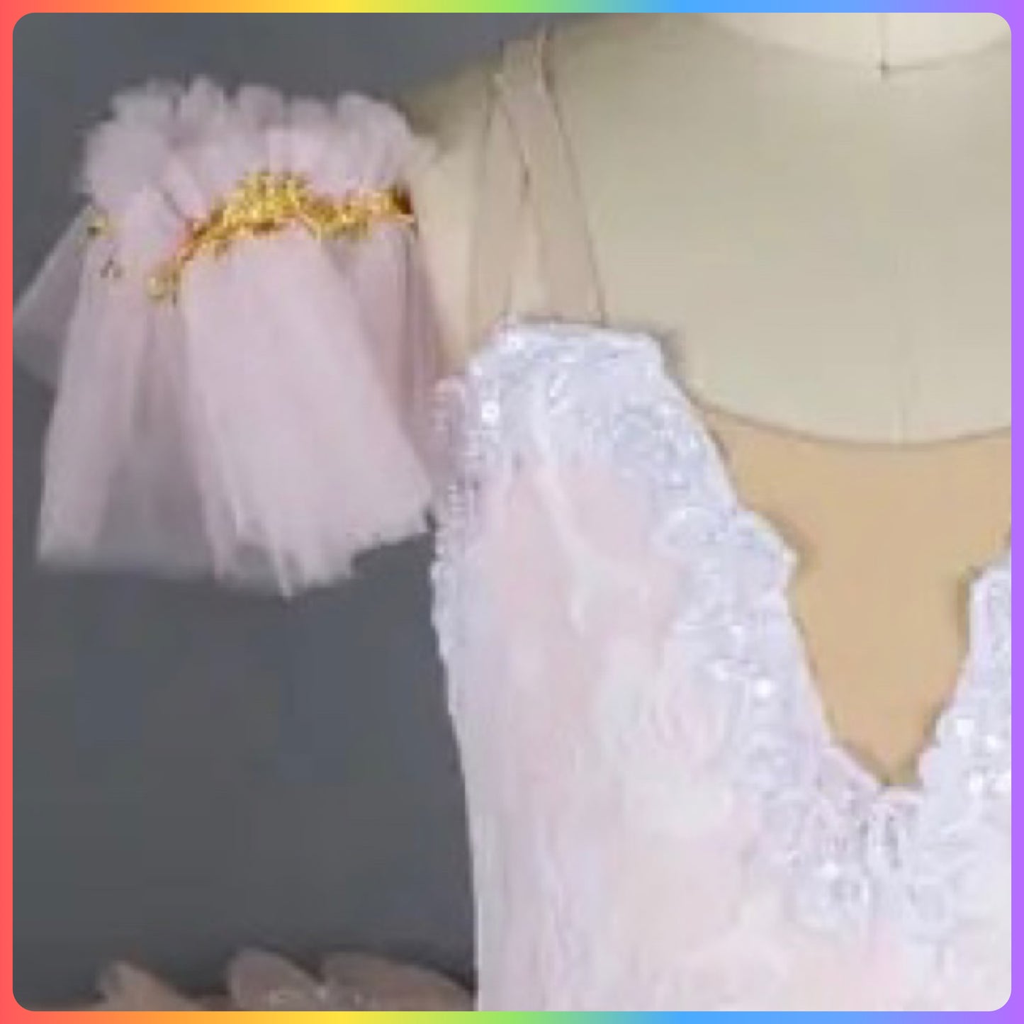White Lace / Pink Professional Ballet Pancake Tutu (Child & Adult Sizes)