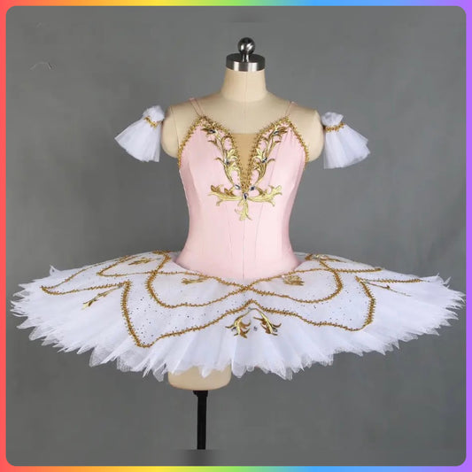 Pink & Gold Professional Ballet Pancake Tutu (Child & Adult Sizes)