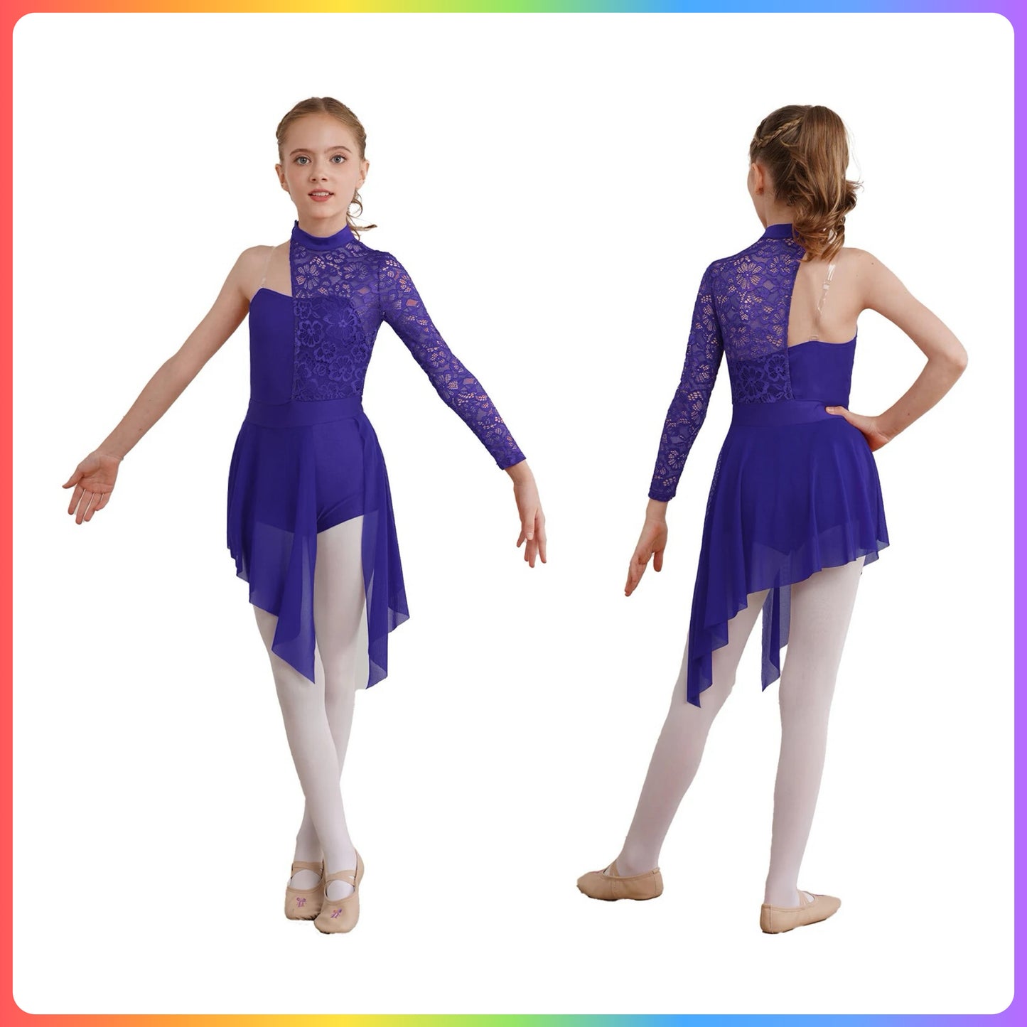 Girls Lace One Sleeve Lyrical / Contemporary Dance Costume