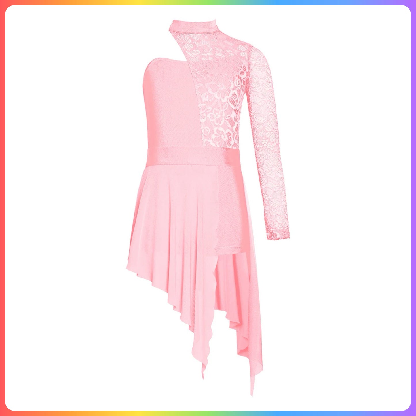 Girls Lace One Sleeve Lyrical / Contemporary Dance Costume