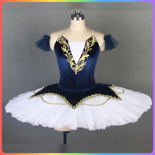Navy Blue Velvet Professional Ballet Pancake Tutu (Child & Adult Sizes)