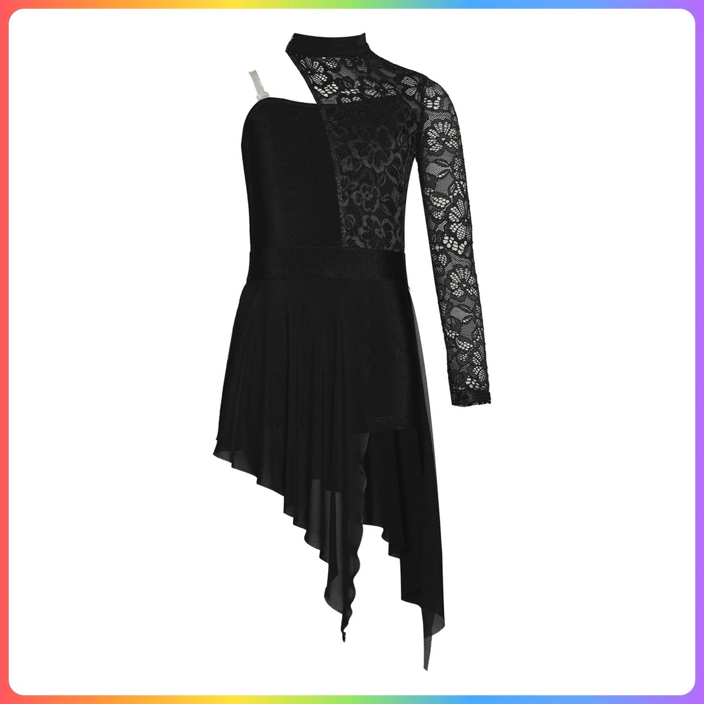 Girls Lace One Sleeve Lyrical / Contemporary Dance Costume