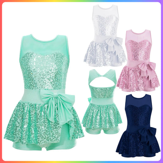 Girls Sequin Modern / Tap / Jazz Skirted Unitard