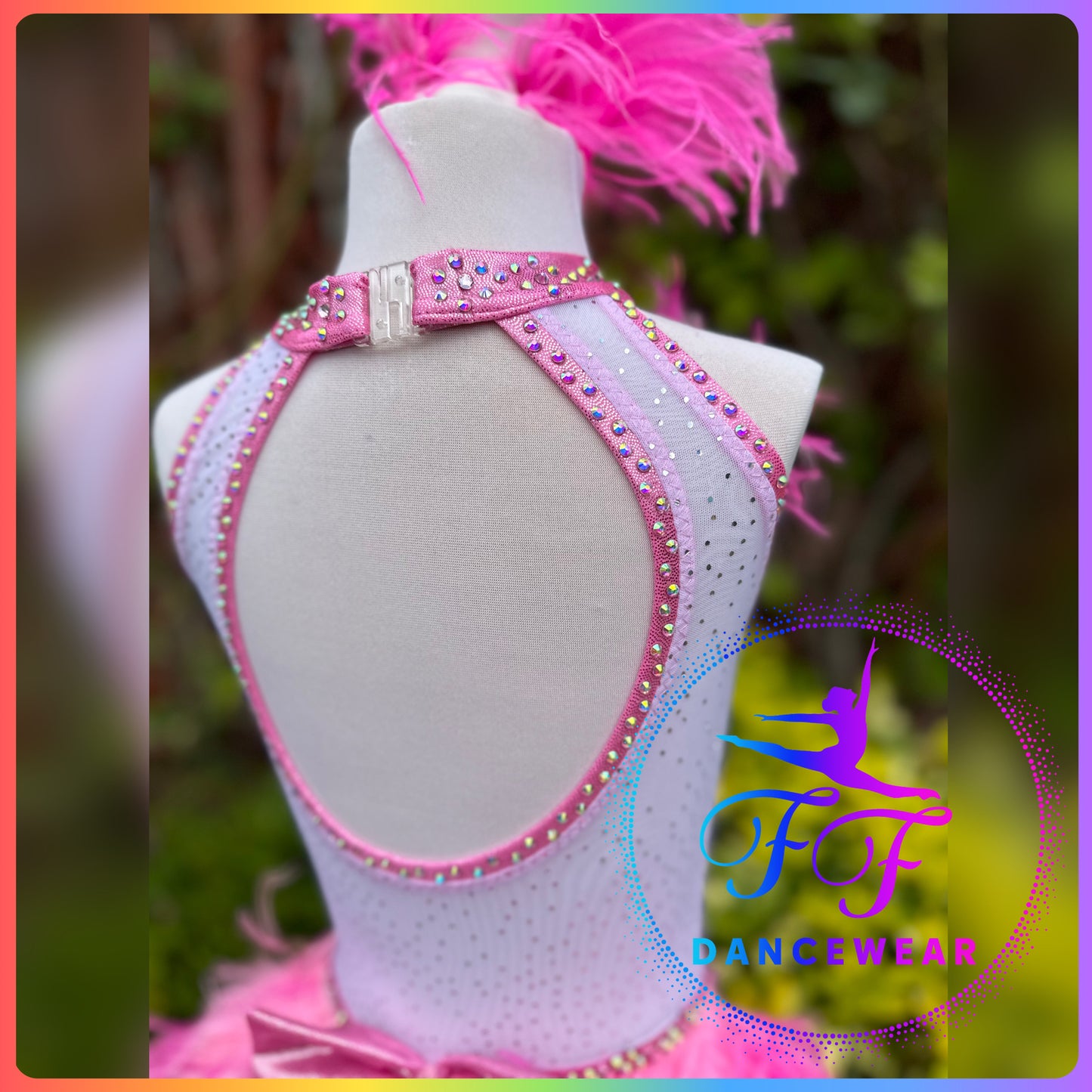BESPOKE Pink Milkshake Heart Print Modern / Tap / Jazz Dance Costume (Size 0 - 5/6 yrs)