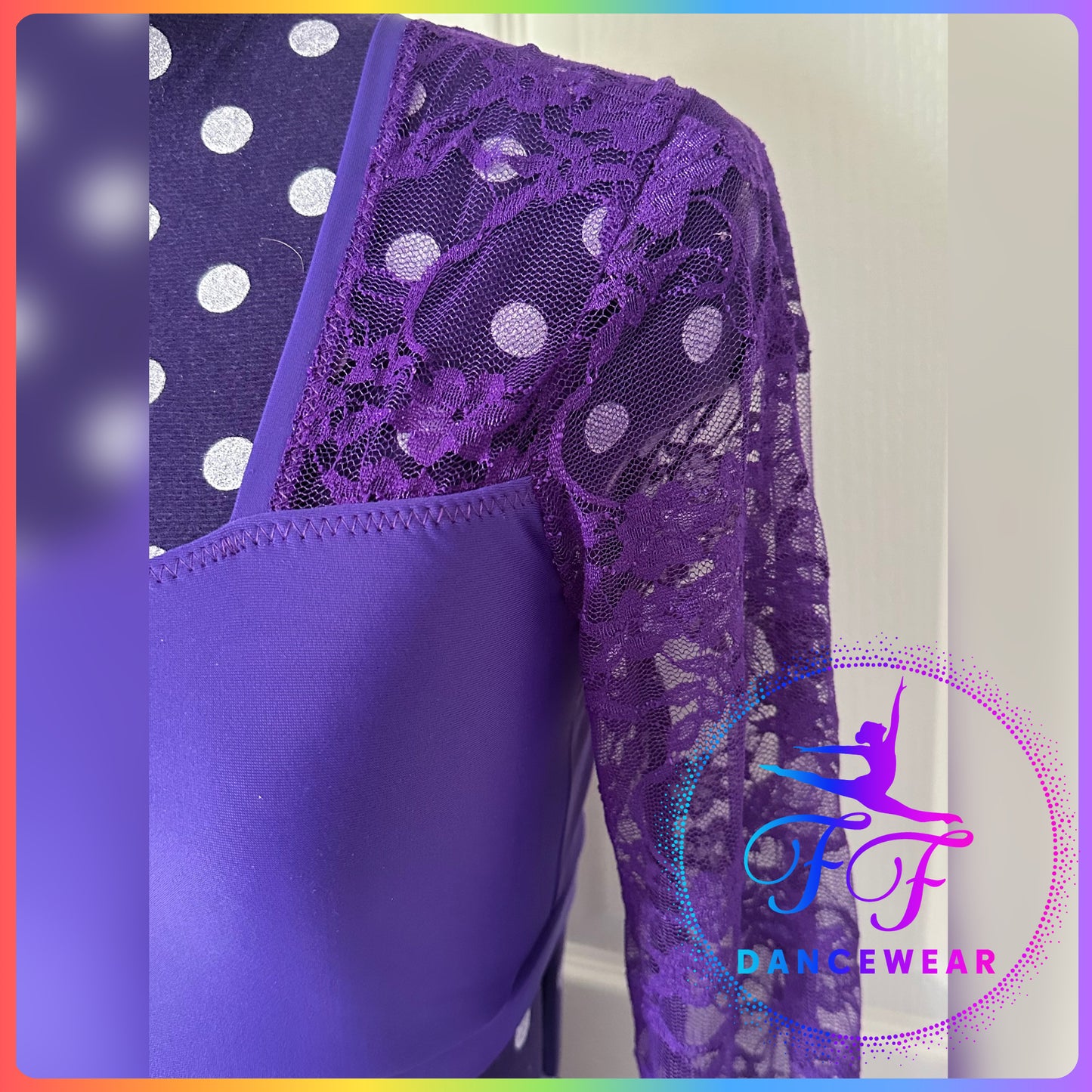BESPOKE Purple Lace Lyrical / Contemporary Dance Costume (Size - Adult Small)
