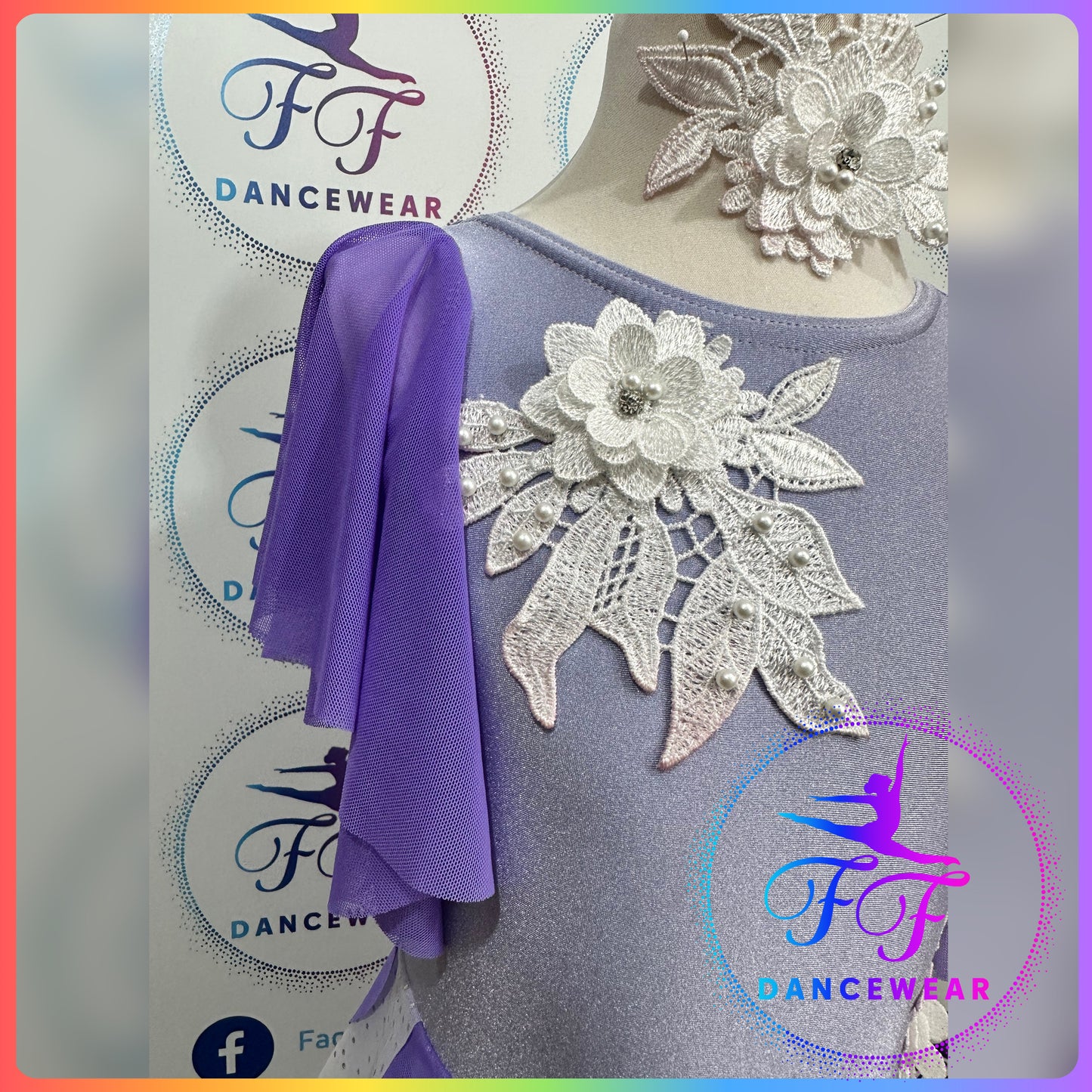 BESPOKE Lilac Lyrical / Contemporary Dance Costume Waterfall Skirted Leotard (Size 0 - 5/6 yrs)