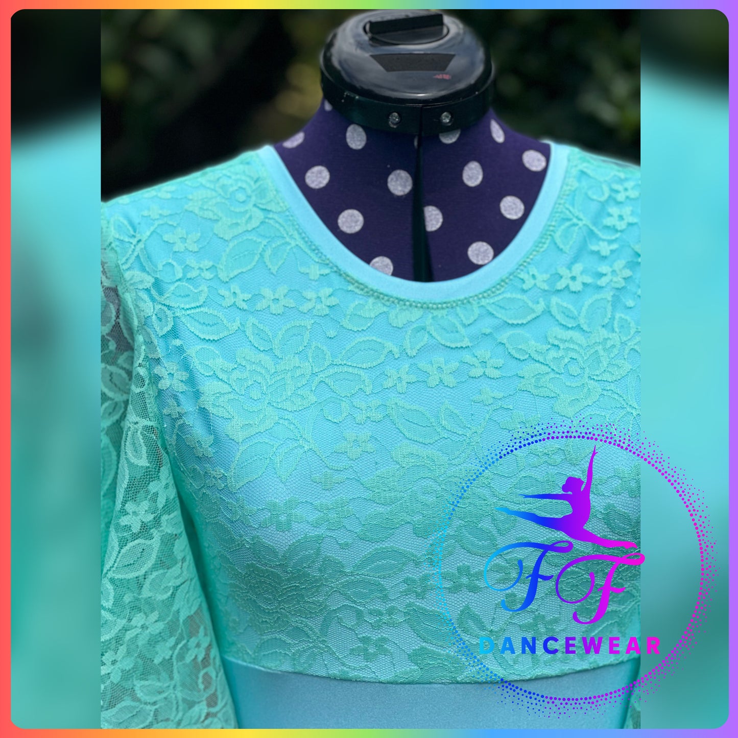 BESPOKE Mint Lace Lyrical / Contemporary Dance Costume (Size - Adult Small)